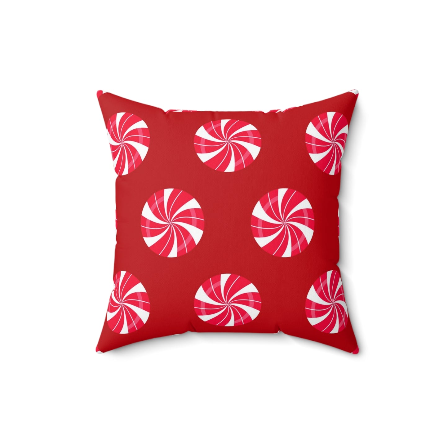 Holiday Theme Spun Polyester Square Pillow, Candy Cane Holiday Decor for any Home or Office, Fun Festive Decor for the Holidays.