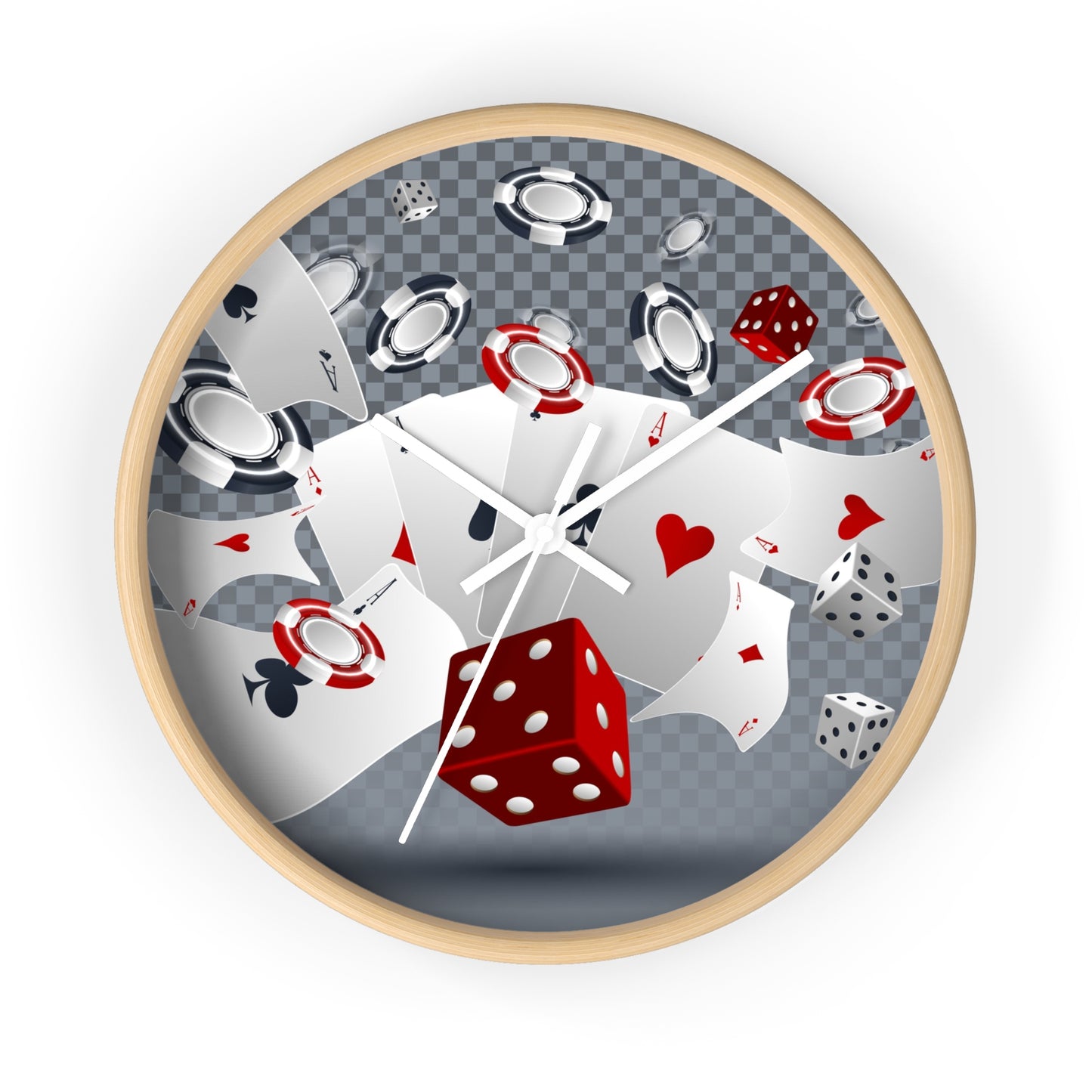 Poker Wall Clock - Game Room Man Cave Decor Gift