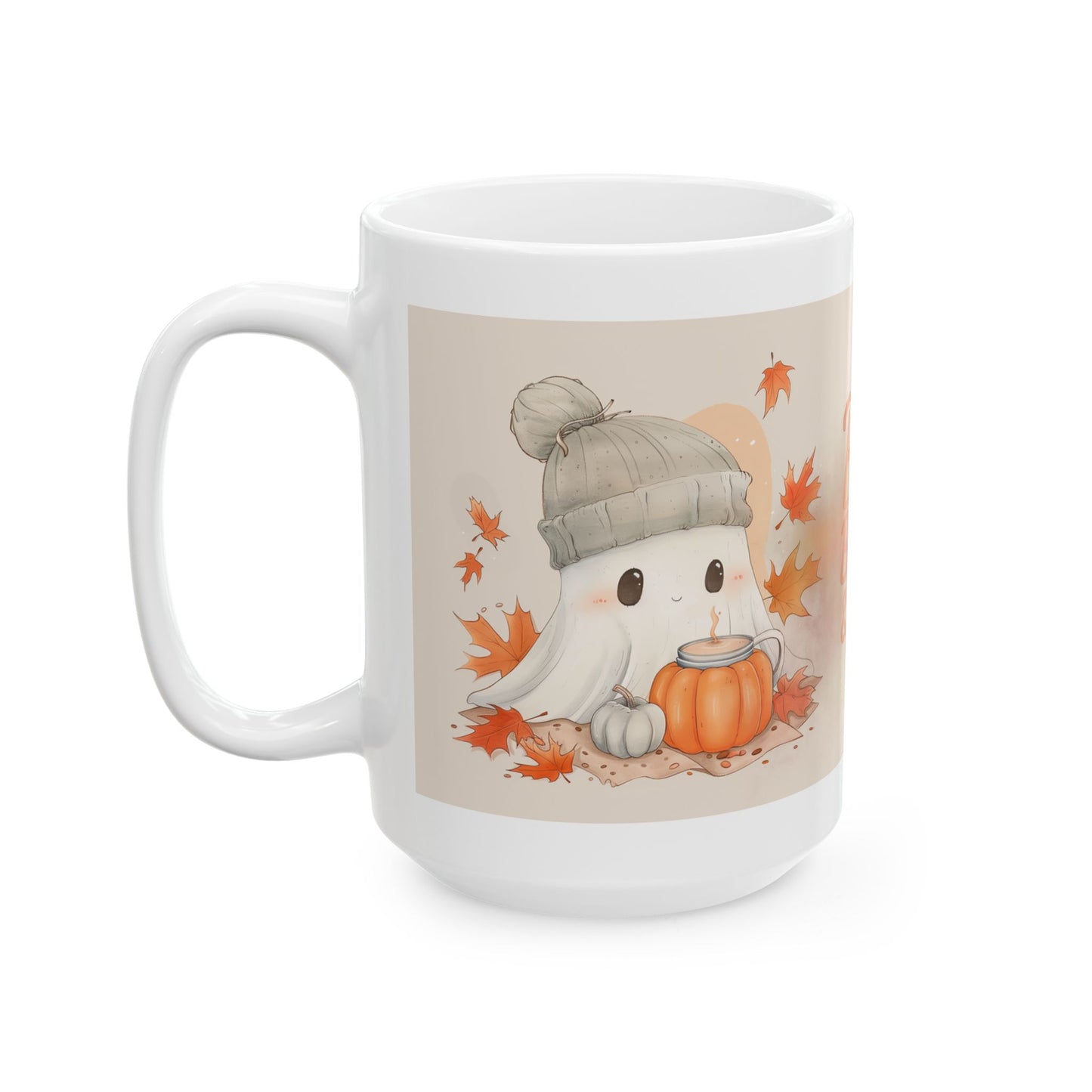 Autumn-Themed Ceramic Mug - "Boo Brew & You" - Perfect for Cozy Fall Days, Halloween, Gift for Coffee Lovers, Fall Decor, Seasonal Drinkware
