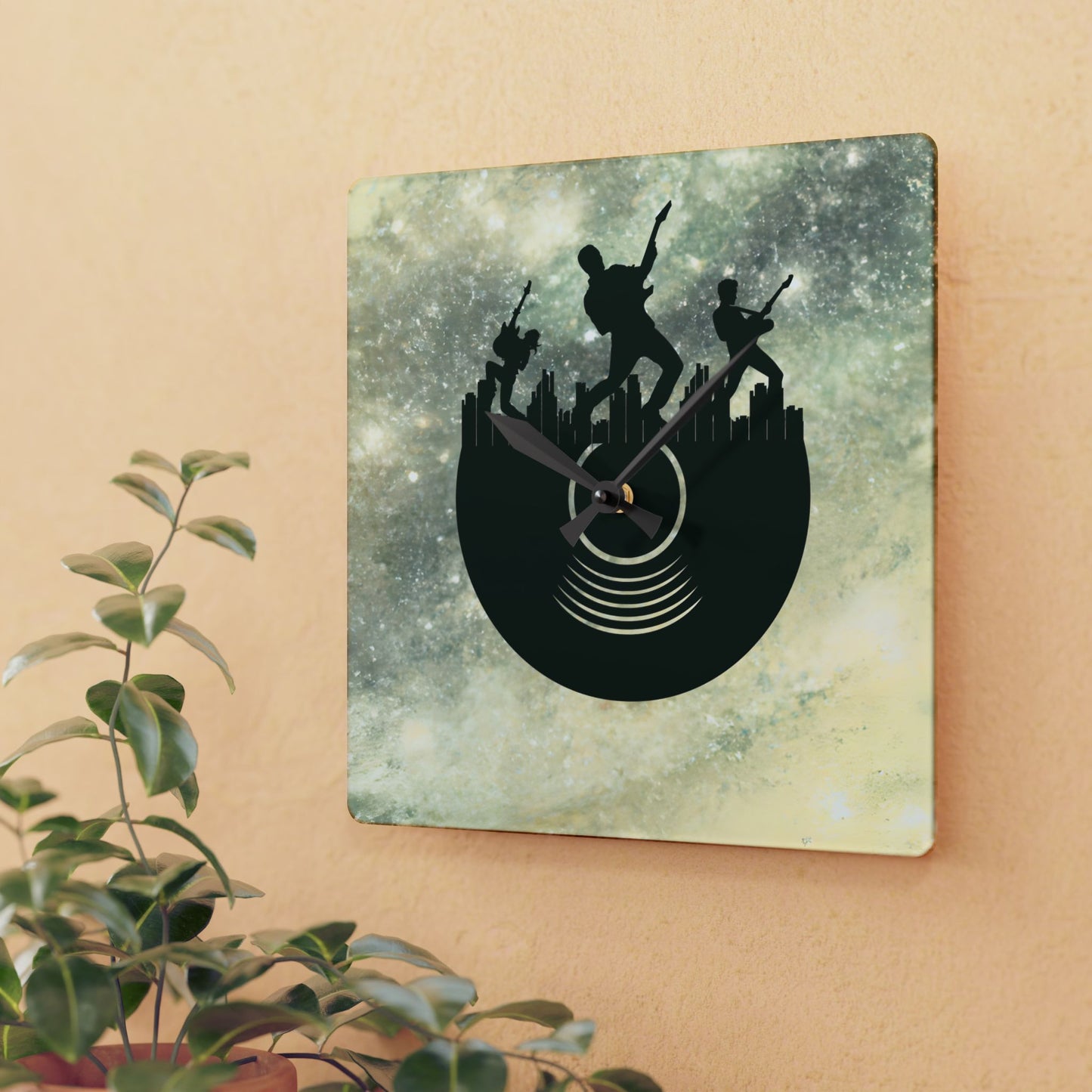 Retro Music Vibes Acrylic Wall Clock - Home Decor Gift