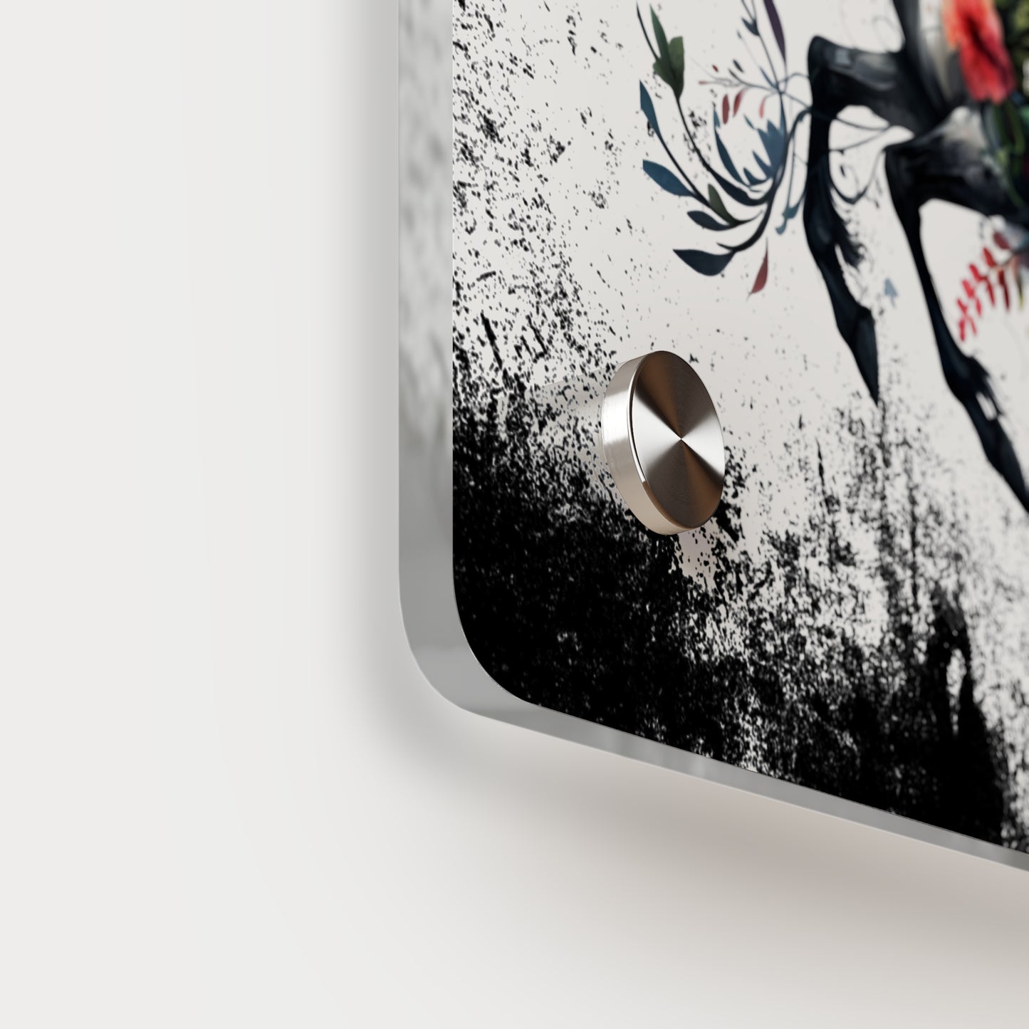 Floral Horse Acrylic Wall Art Panel - Modern Home Decor