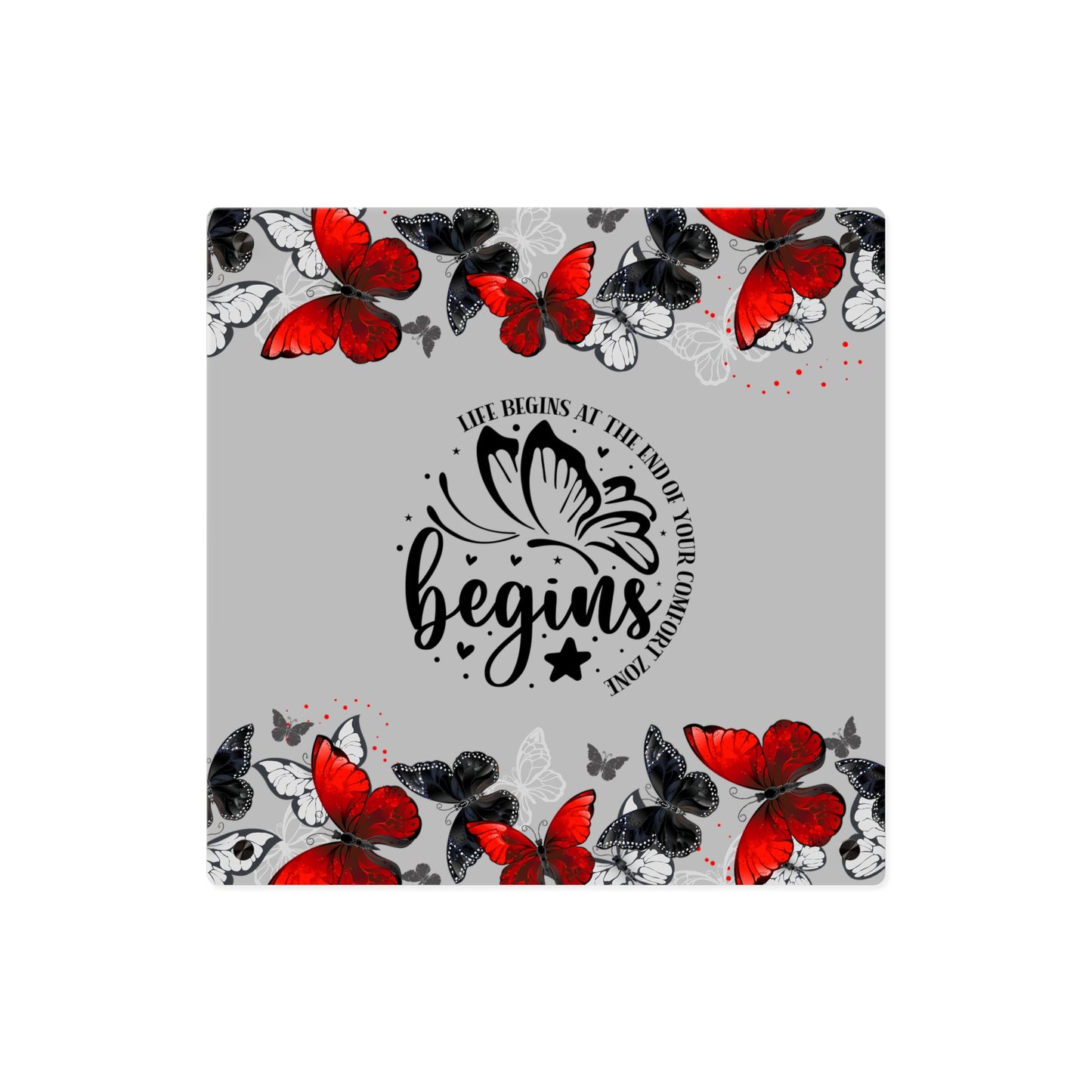 Inspirational Butterfly Acrylic Wall Art Panel - 'Life Begins' Decor