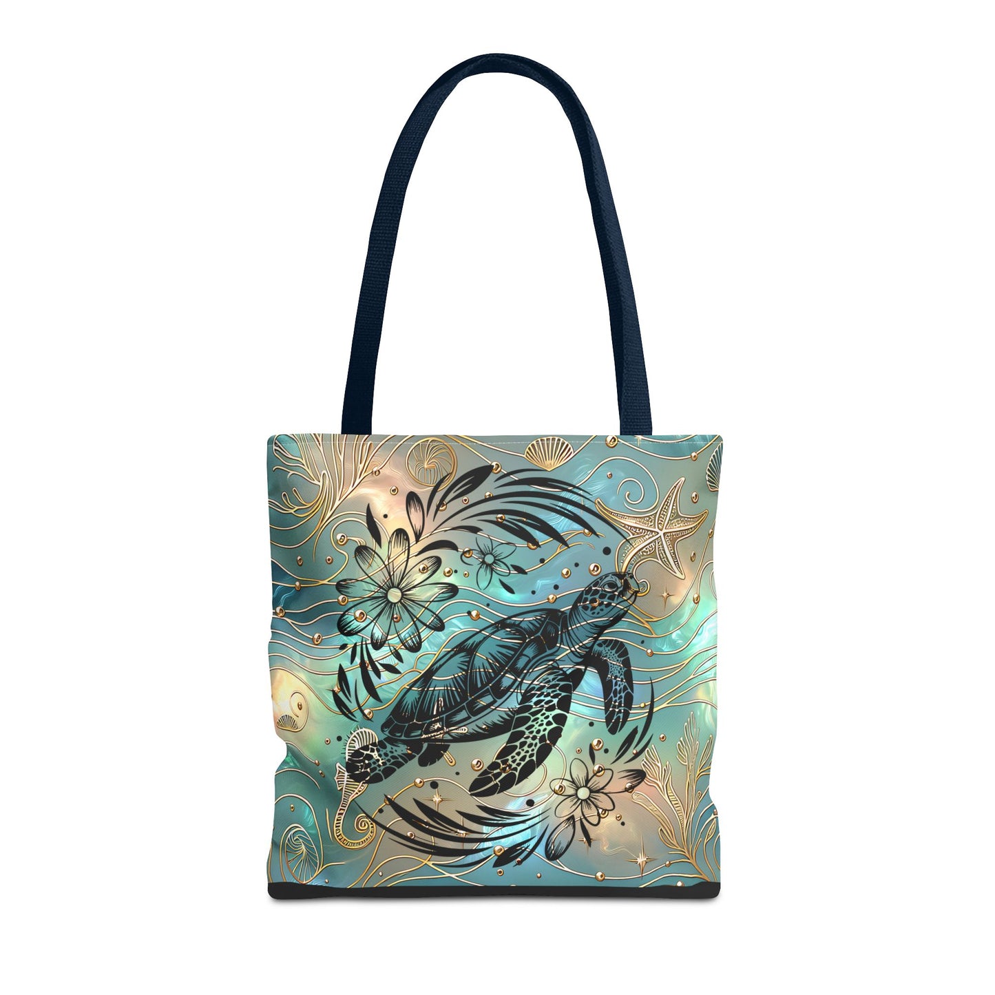 Ocean-Inspired Turtle Tote Bag - Beach Lover's Canvas Eco-Friendly Summer Gift