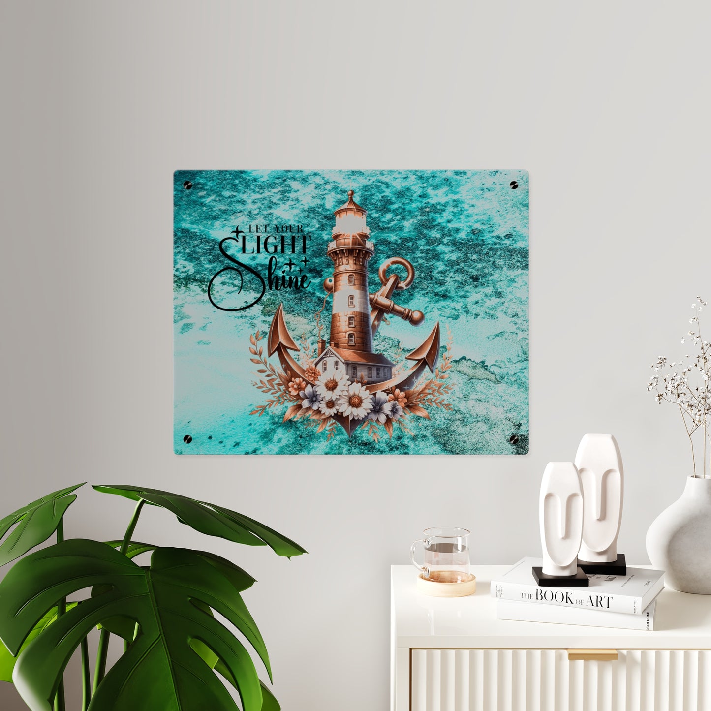 Nautical Acrylic Wall Art Panel - "Let Your Light Shine" Home Decor