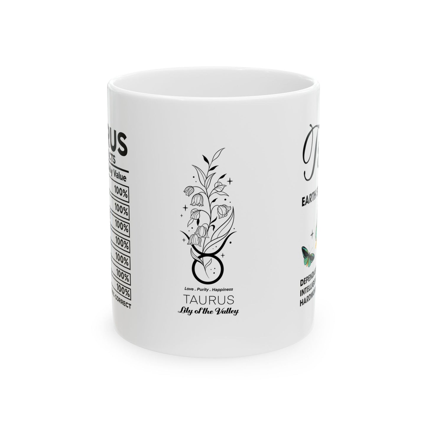 Taurus Zodiac Ceramic Mug - 11oz & 15oz - Astrology Gift for Taurus