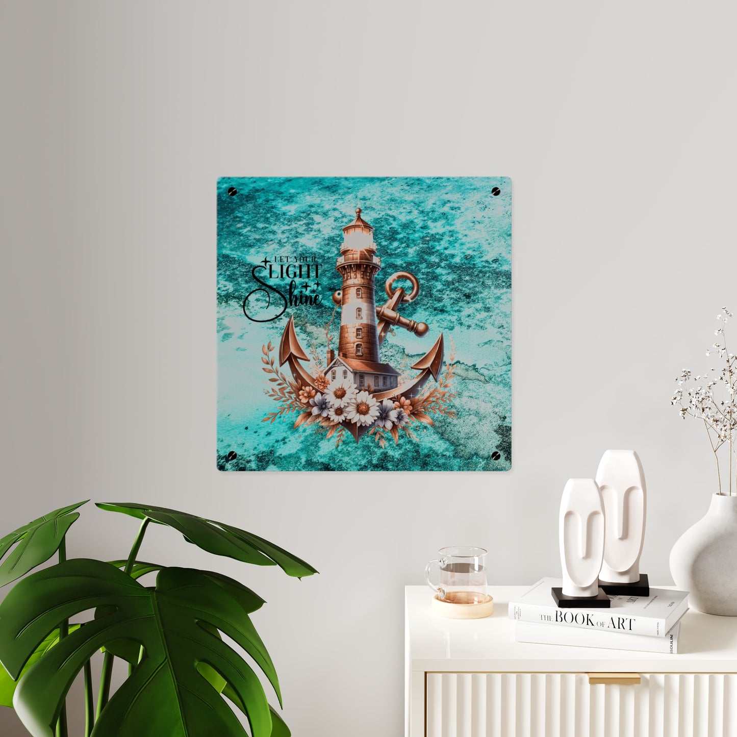 Nautical Acrylic Wall Art Panel - "Let Your Light Shine" Home Decor