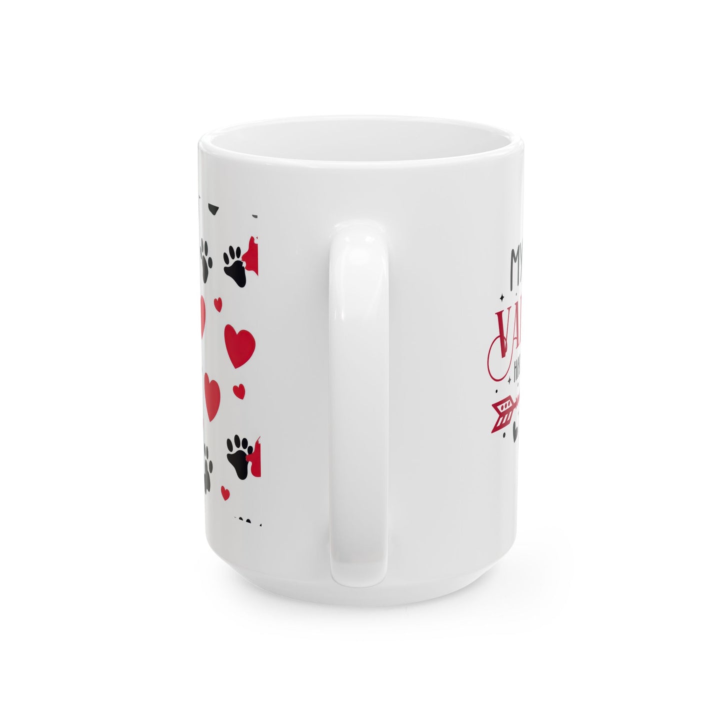 Valentine Paw Print Ceramic Mug – I Love My Furry Valentine (11oz & 15oz)