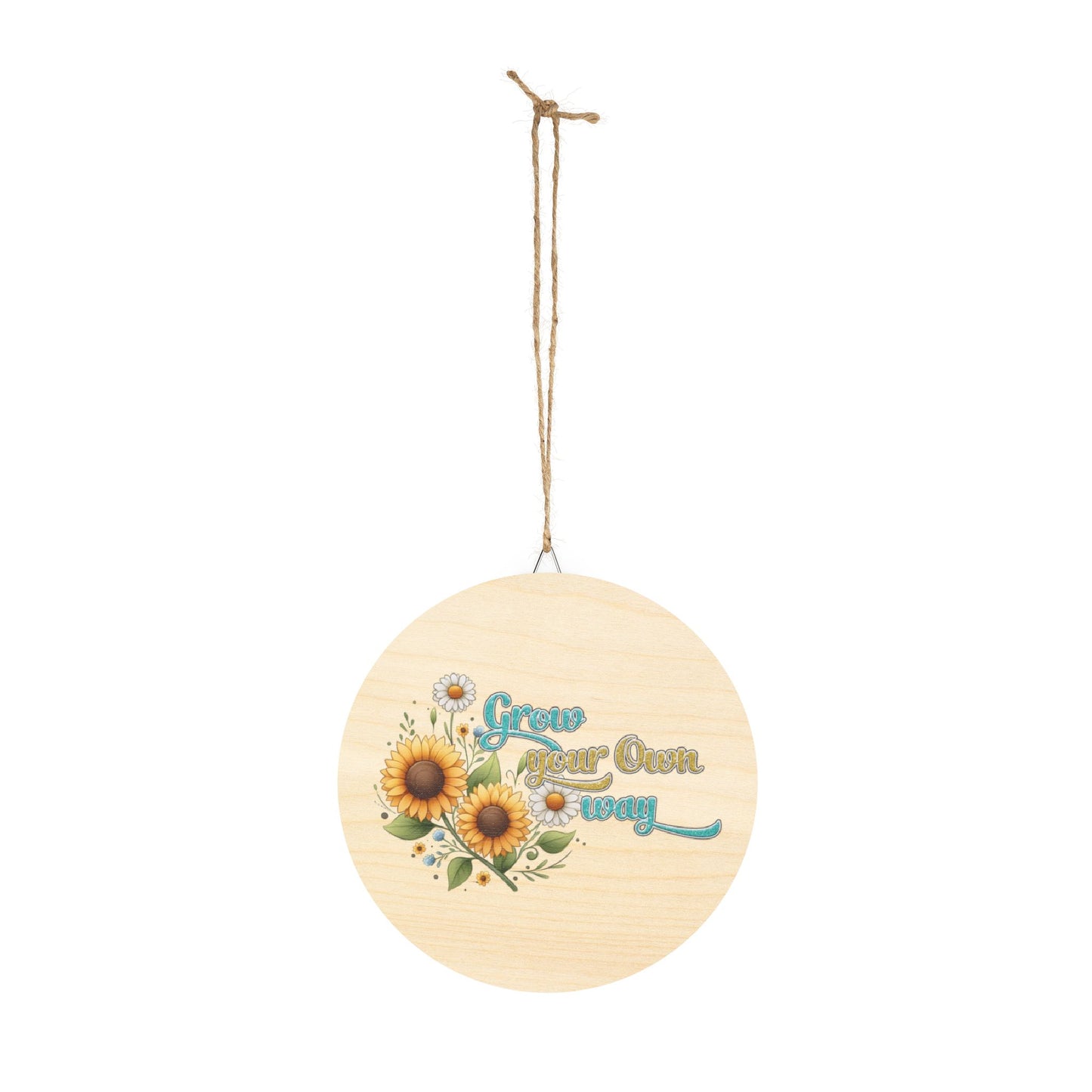 Rustic Charm Wood Signs - Grow Your Own Way Inspirational Quote Sunflower Gift