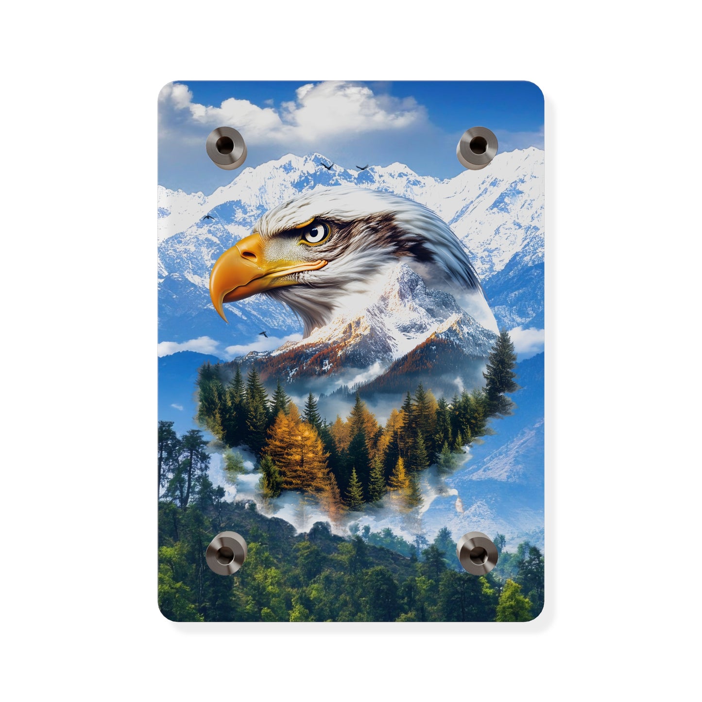 Eagle Mountain Acrylic Wall Art Panel — Patriotic Wilderness Landscape Decor