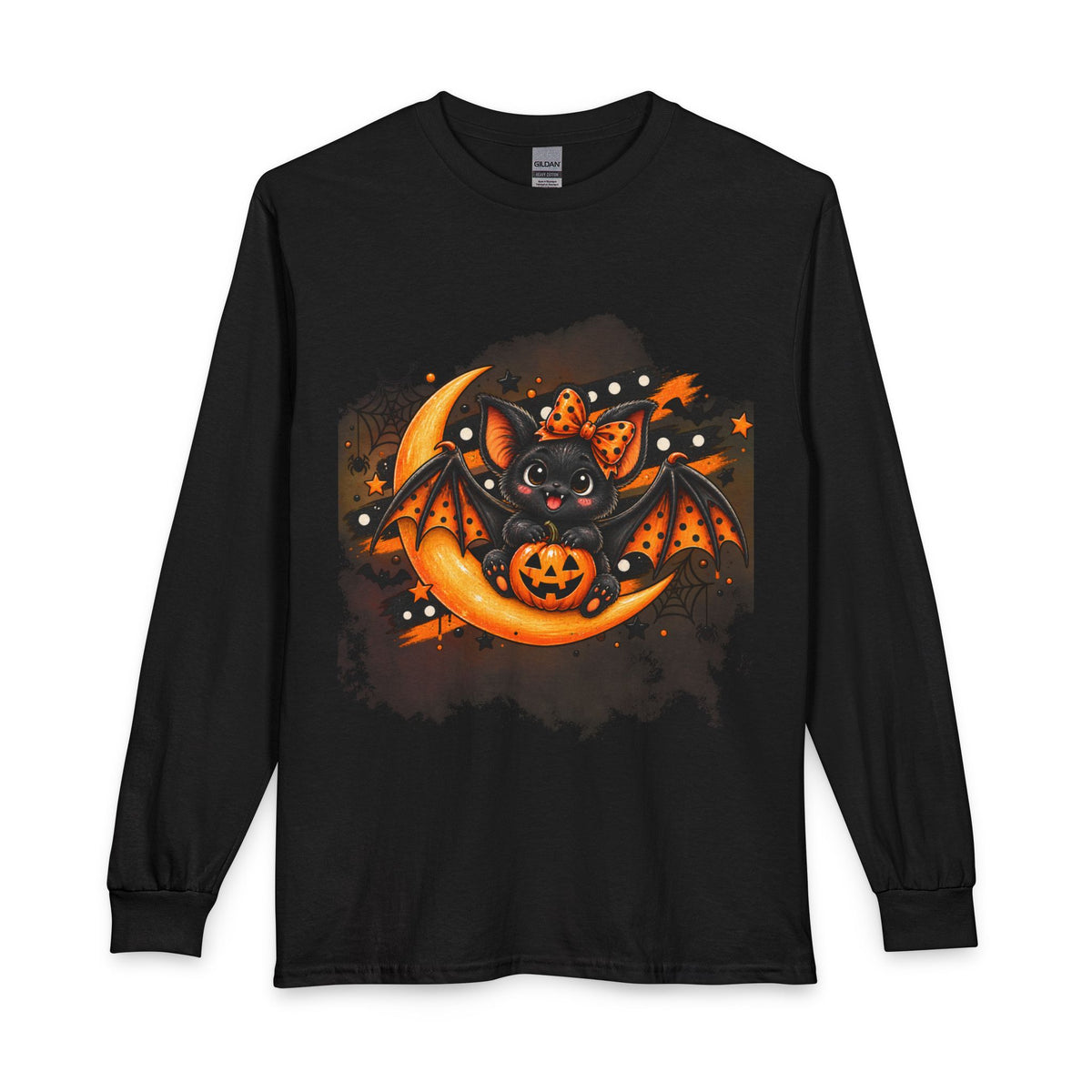 Halloween Bat and Jack-O'-Lantern Long Sleeve T-Shirt