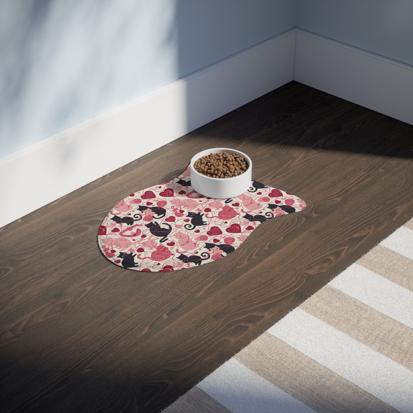Cute Cat and Dog Feeding Mat, Pet Feeding Mats, Playful Design, Ideal for Cats and Dogs, Pet Lovers, Home Decor, Gift Idea