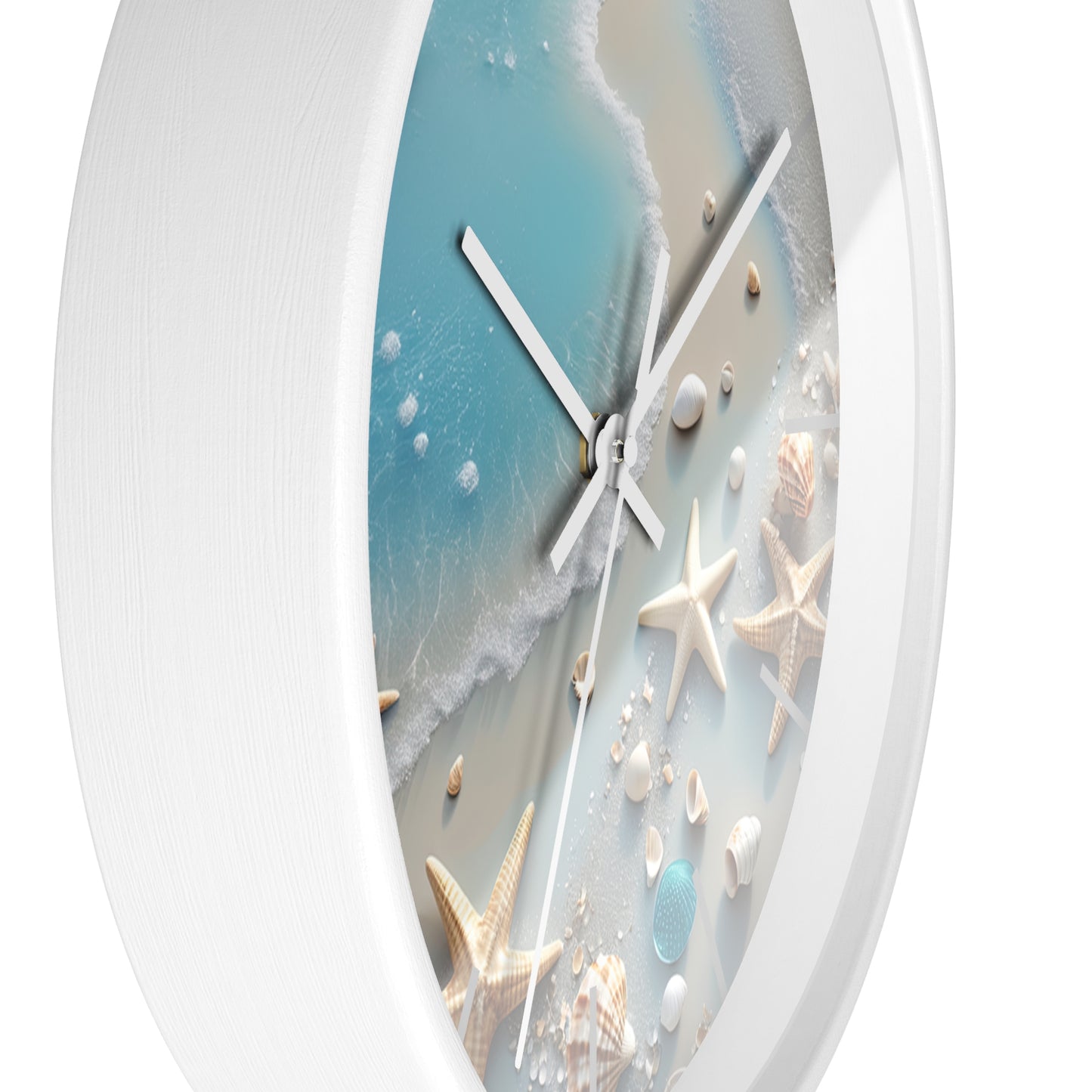 Coastal Serenity Wall Clock - Beach Inspired Home Decor with Seashells