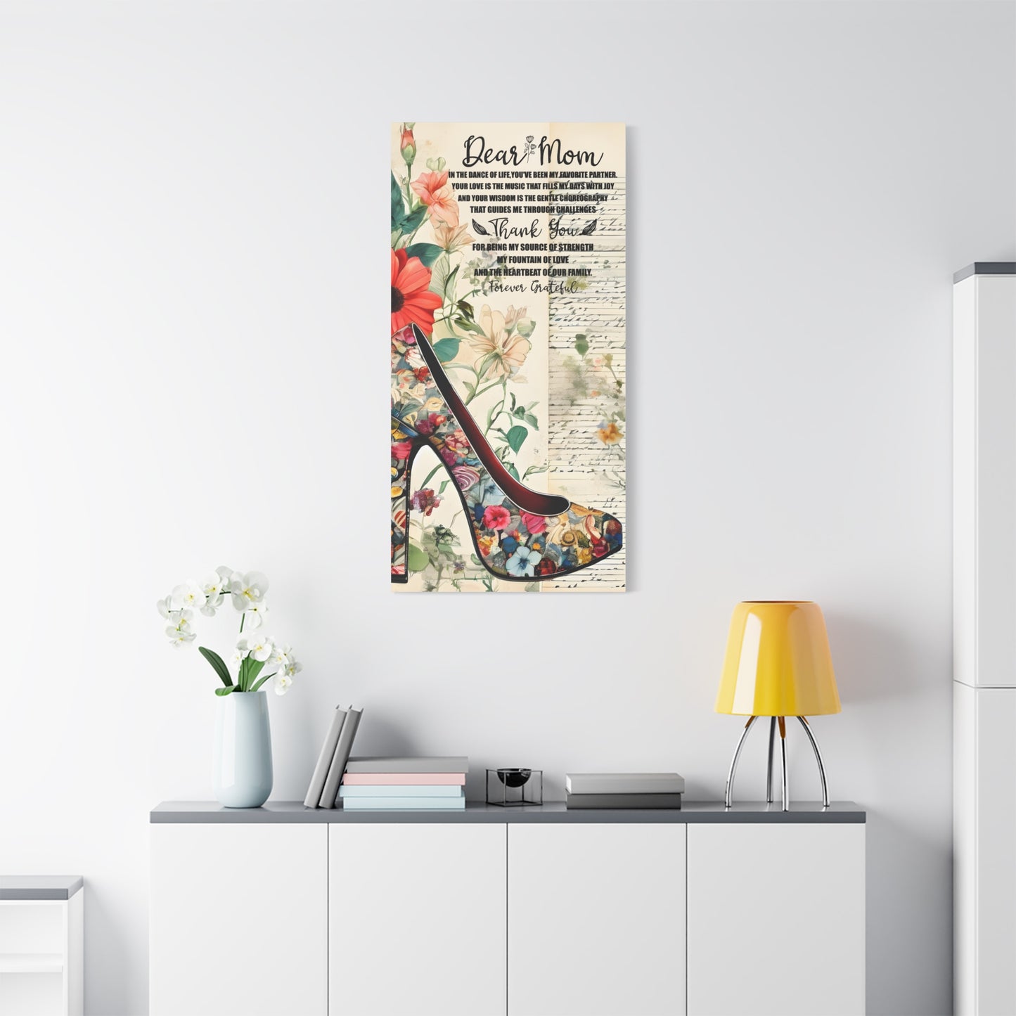 Inspirational Floral Canvas Wall Art for Mom - Perfect Gift for Mother's Day