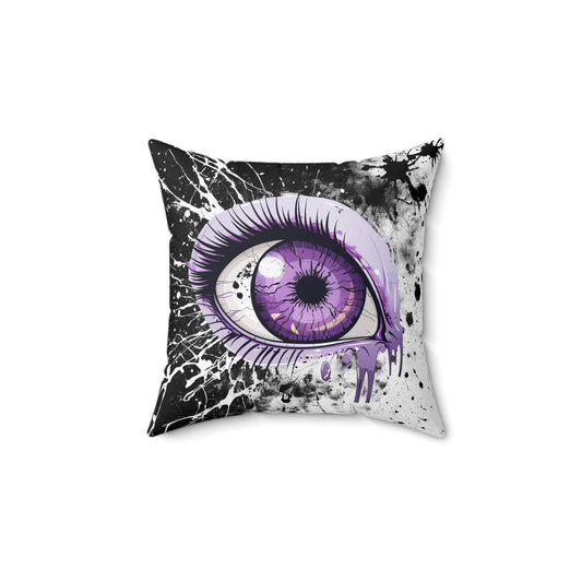 Halloween Theme Spun Polyester Square Pillow, Spooky One Eye Monster Halloween Decor, Accent for Any Room, Halloween and Monster Lovers