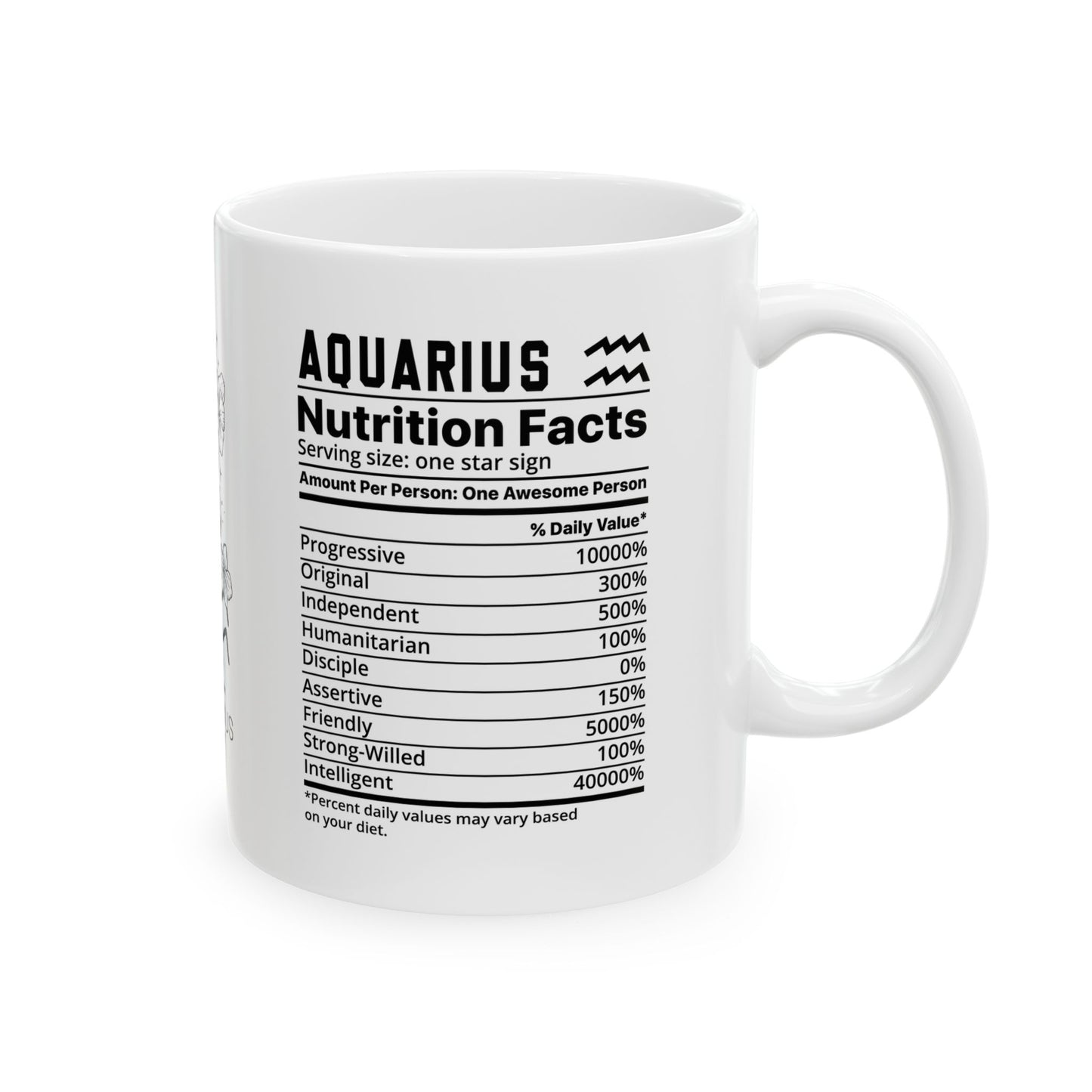 Zodiac Aquarius Ceramic Mug (11oz & 15oz) - Astrology Gift for Star Sign Lovers
