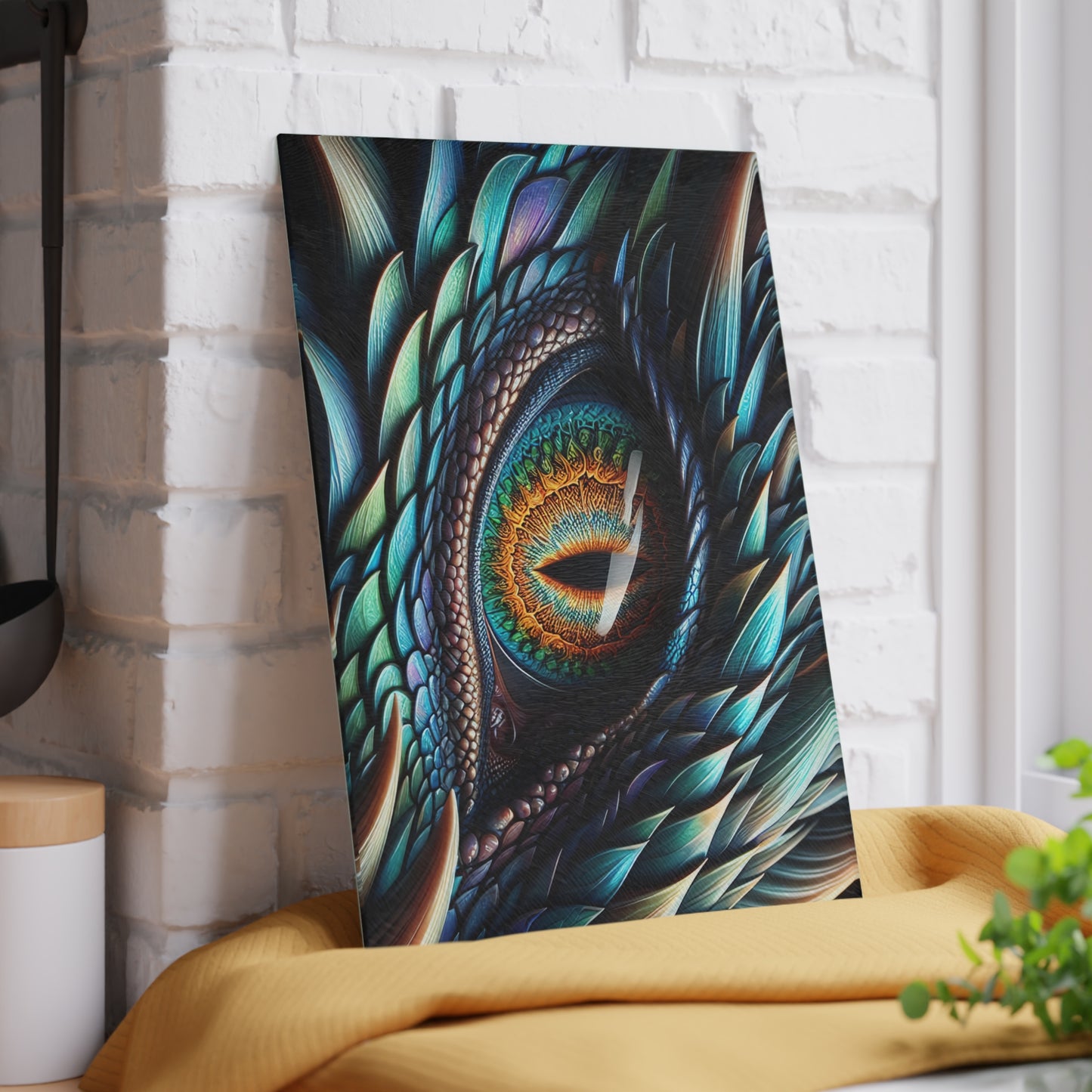 Vibrant Dragon Eye Glass Cutting Board - Perfect for Cooking Enthusiasts & Fantasy Lovers