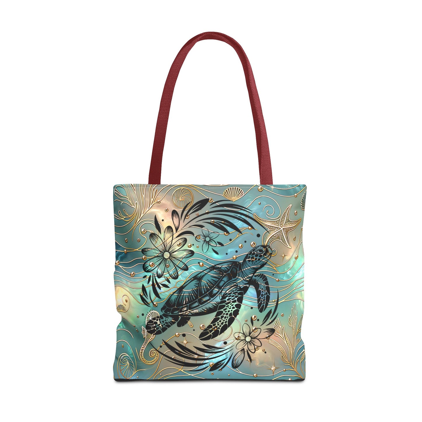 Ocean-Inspired Turtle Tote Bag - Beach Lover's Canvas Eco-Friendly Summer Gift