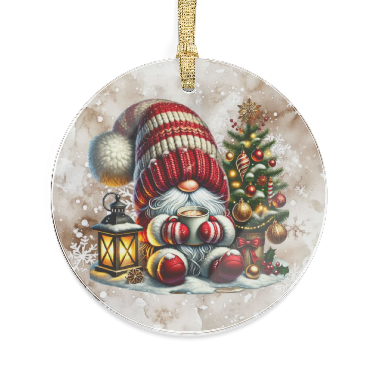 Festive Acrylic Christmas Ornaments - Cute Santa Gnome & Tree Design Holiday Decor