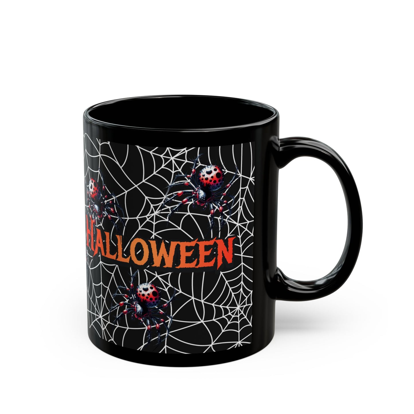 Halloween Spider Mug, Spooky Coffee Cup, Black Mug for Halloween, Halloween Decor, Fun Gift for Halloween Lovers, Unique Drinkware