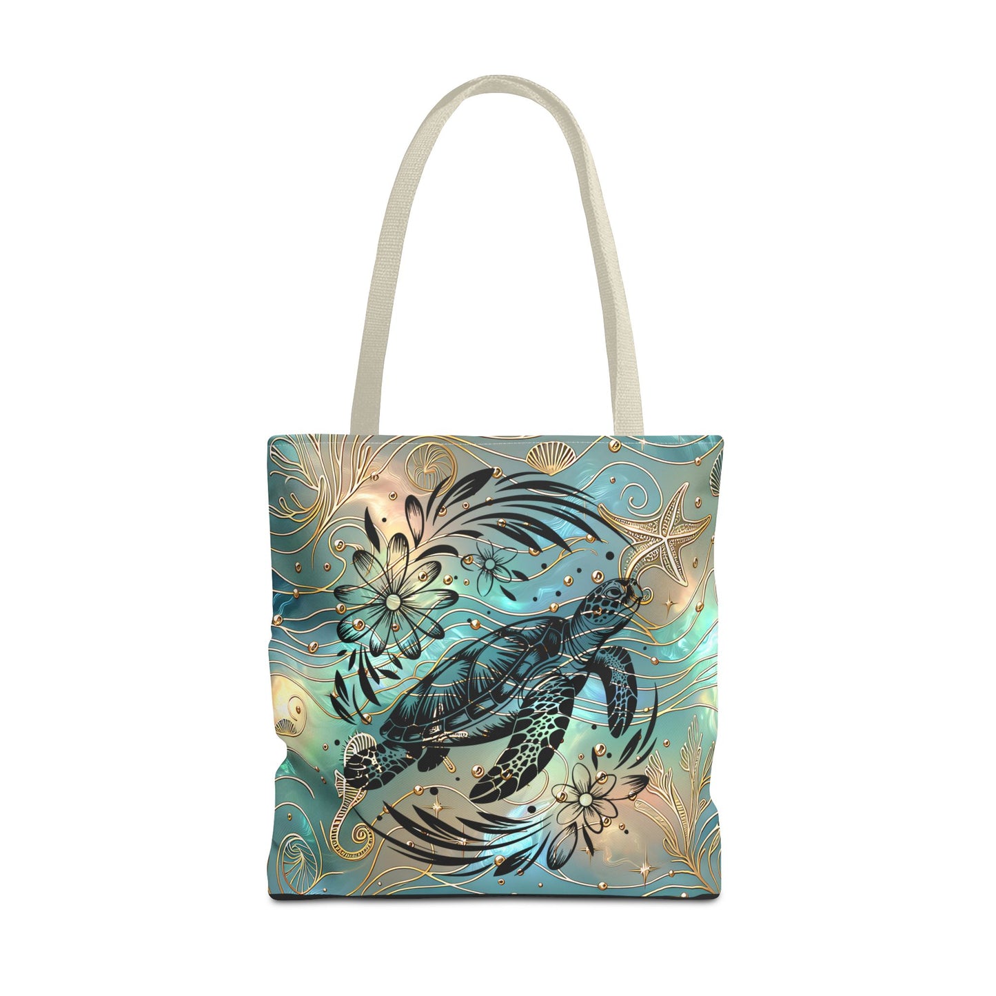 Ocean-Inspired Turtle Tote Bag - Beach Lover's Canvas Eco-Friendly Summer Gift