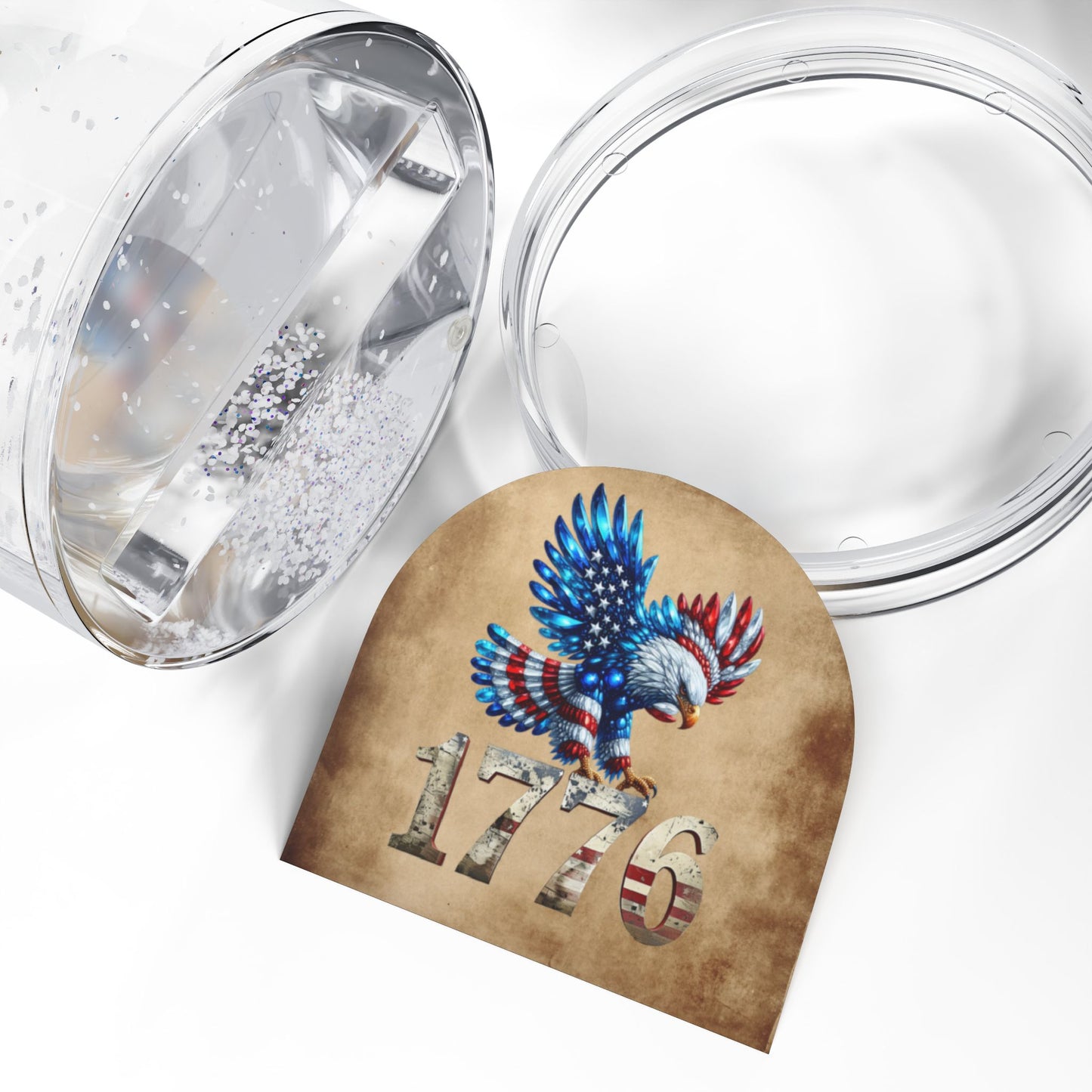 Patriotic Snow Globe with American Eagle and 1776 Design