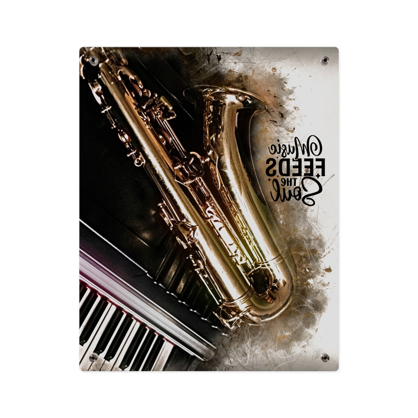 Inspirational Acrylic Wall Art Panel - "Music Feeds the Soul"