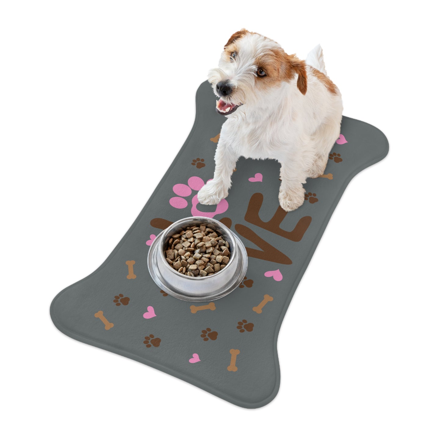Charming Pet Feeding Mats with 'LOVE' Design, Dog & Cat Mat, Kitchen Decor, Pet Lover Gift, Puppy Feeding Station, Personalized Pet Accessory