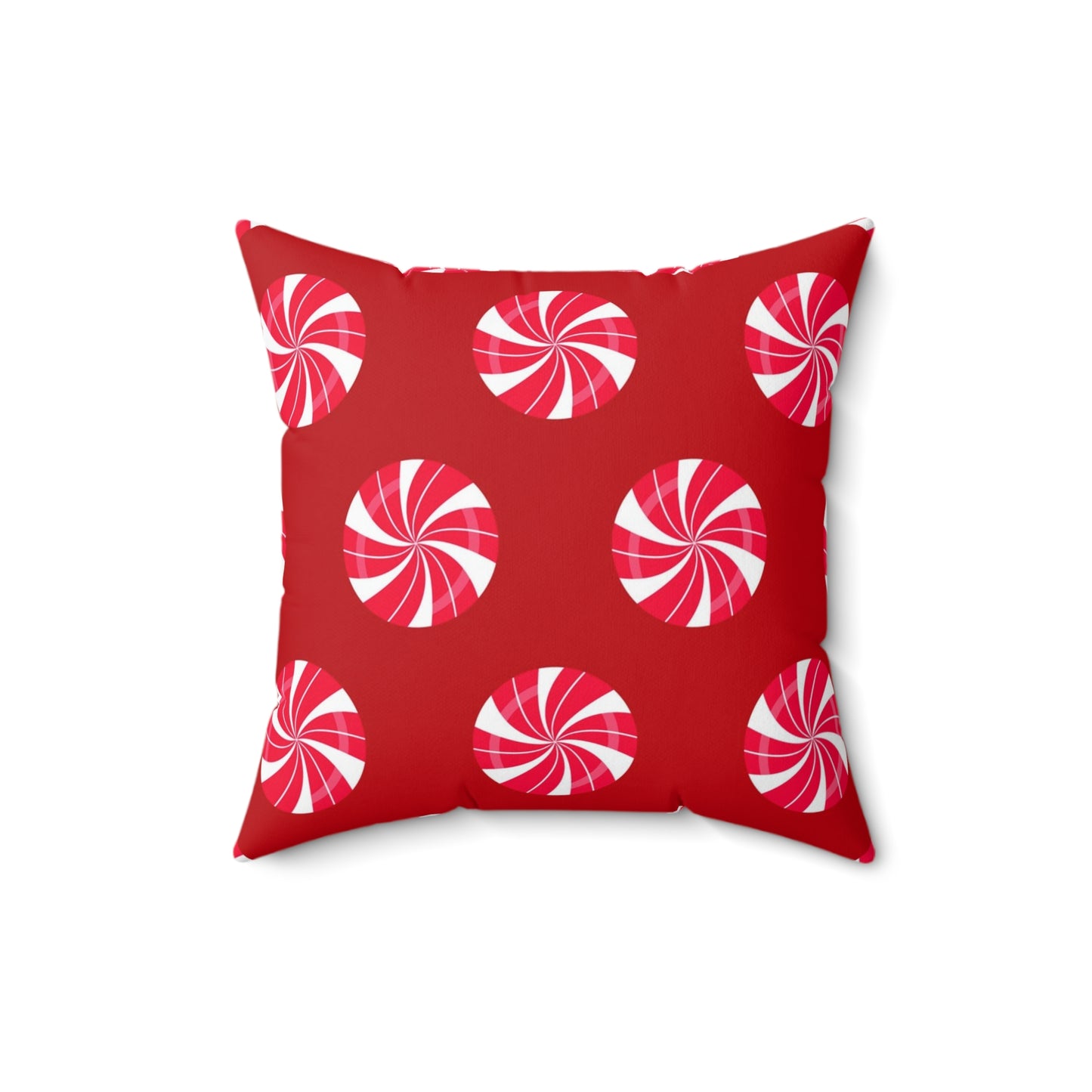 Holiday Theme Spun Polyester Square Pillow, Candy Cane Holiday Decor for any Home or Office, Fun Festive Decor for the Holidays.