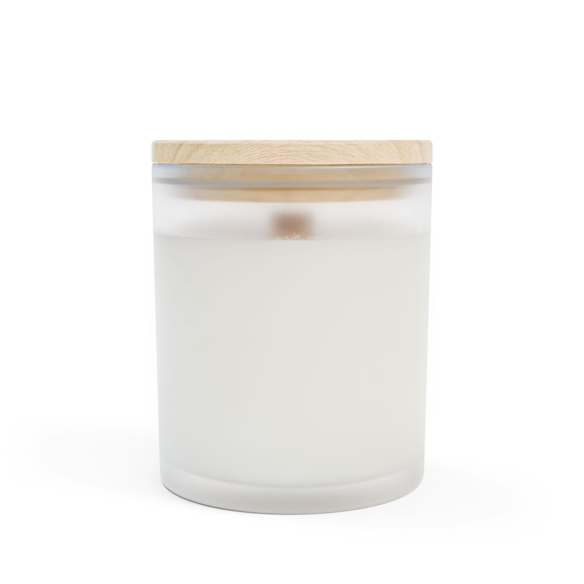Vanilla Frosted Glass Candle – 11oz Scented Soy Candle with Wooden Lid
