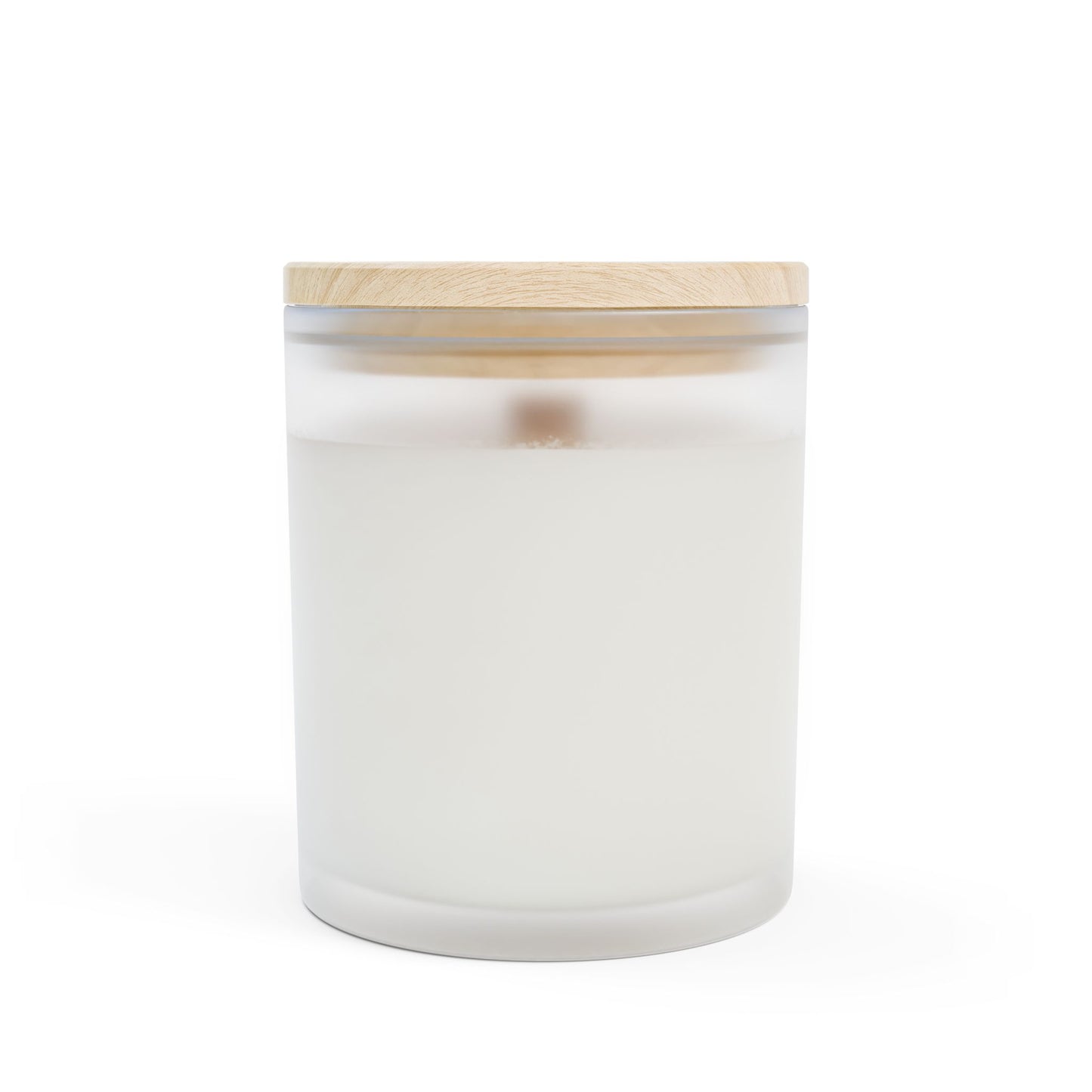 Vanilla Frosted Glass Candle – 11oz Scented Soy Candle with Wooden Lid