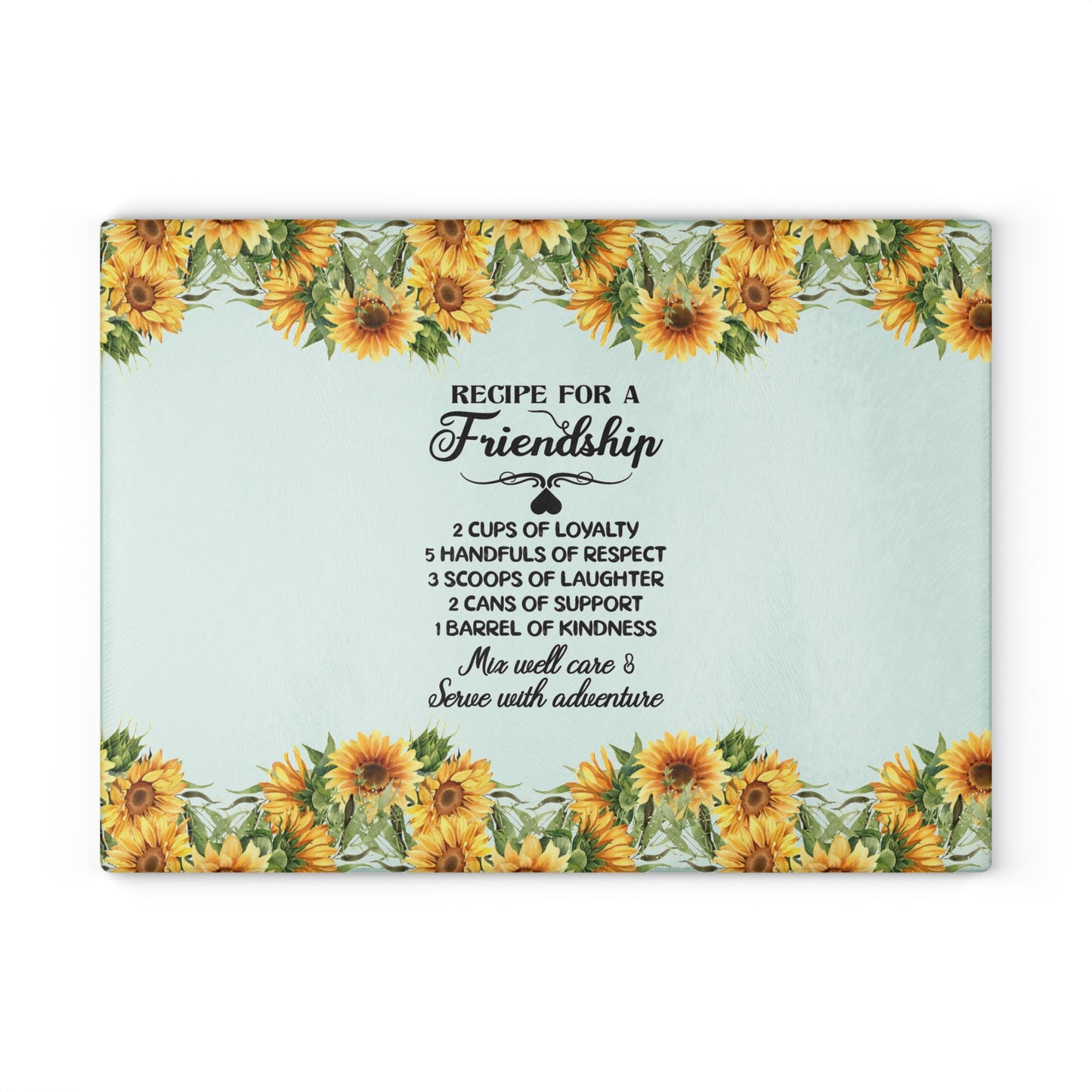 Glass Cutting Board Friendship Quote - Kitchen Essential Gift