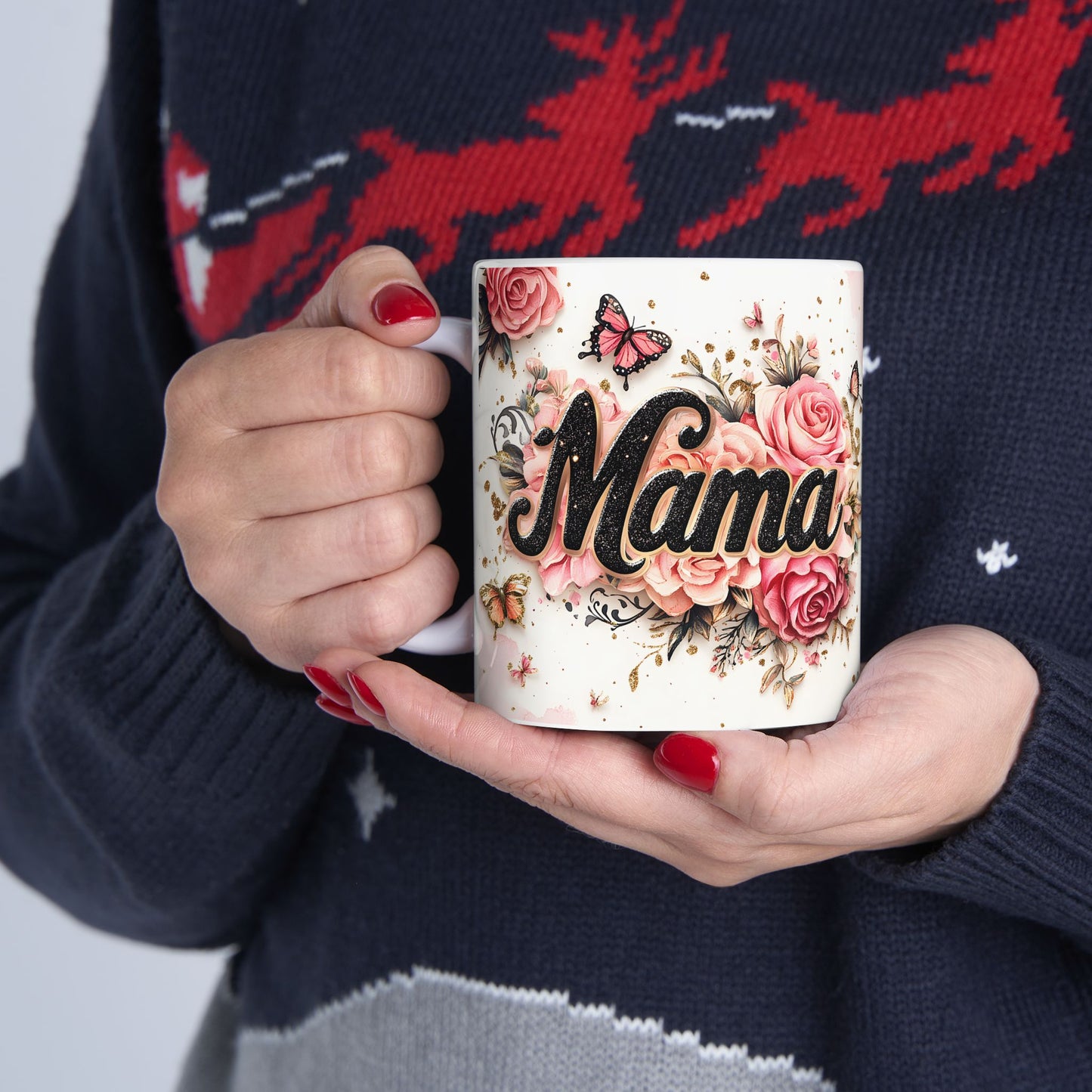Floral Mama Ceramic Mug - Perfect Gift for Moms