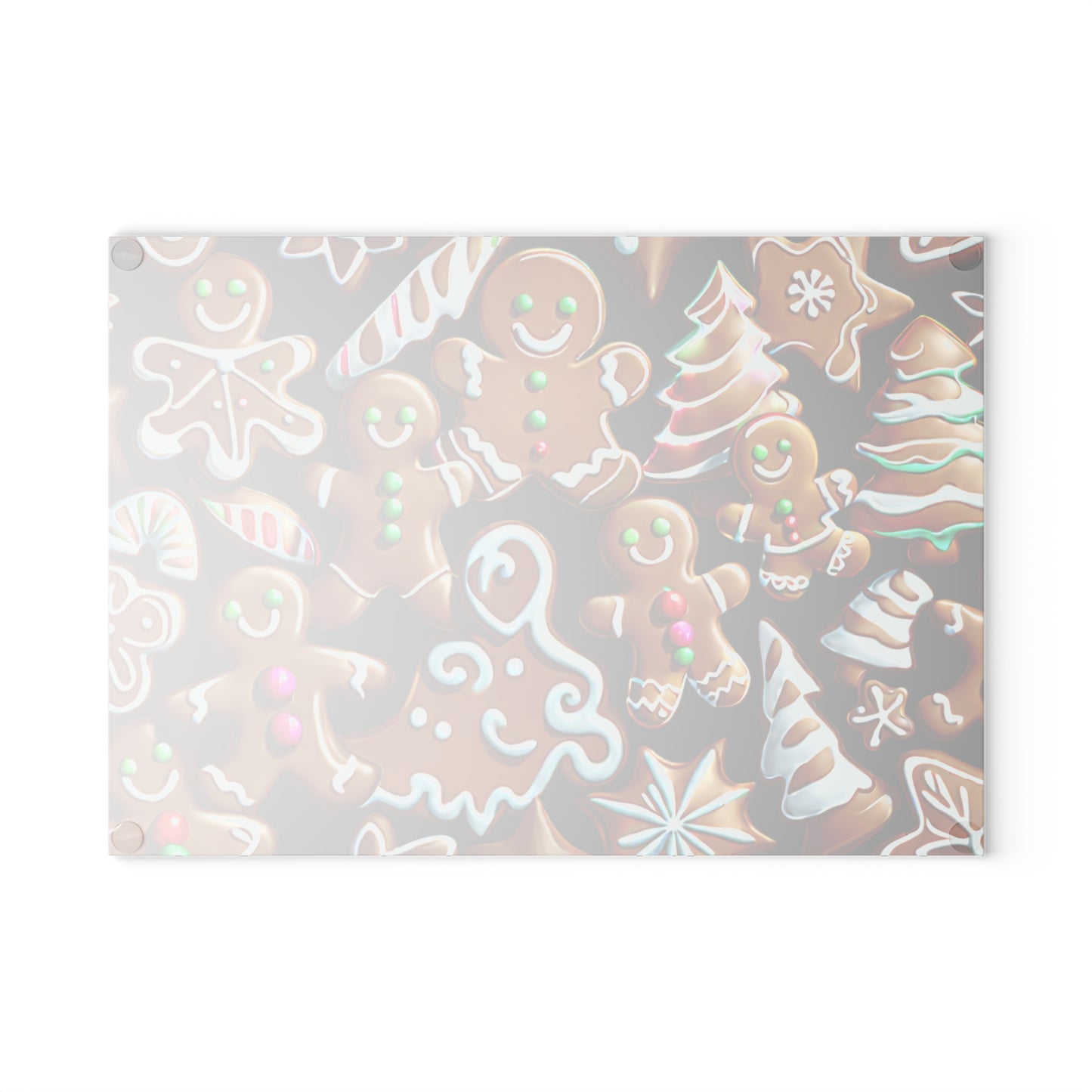Gingerbread Holiday Glass Cutting Board