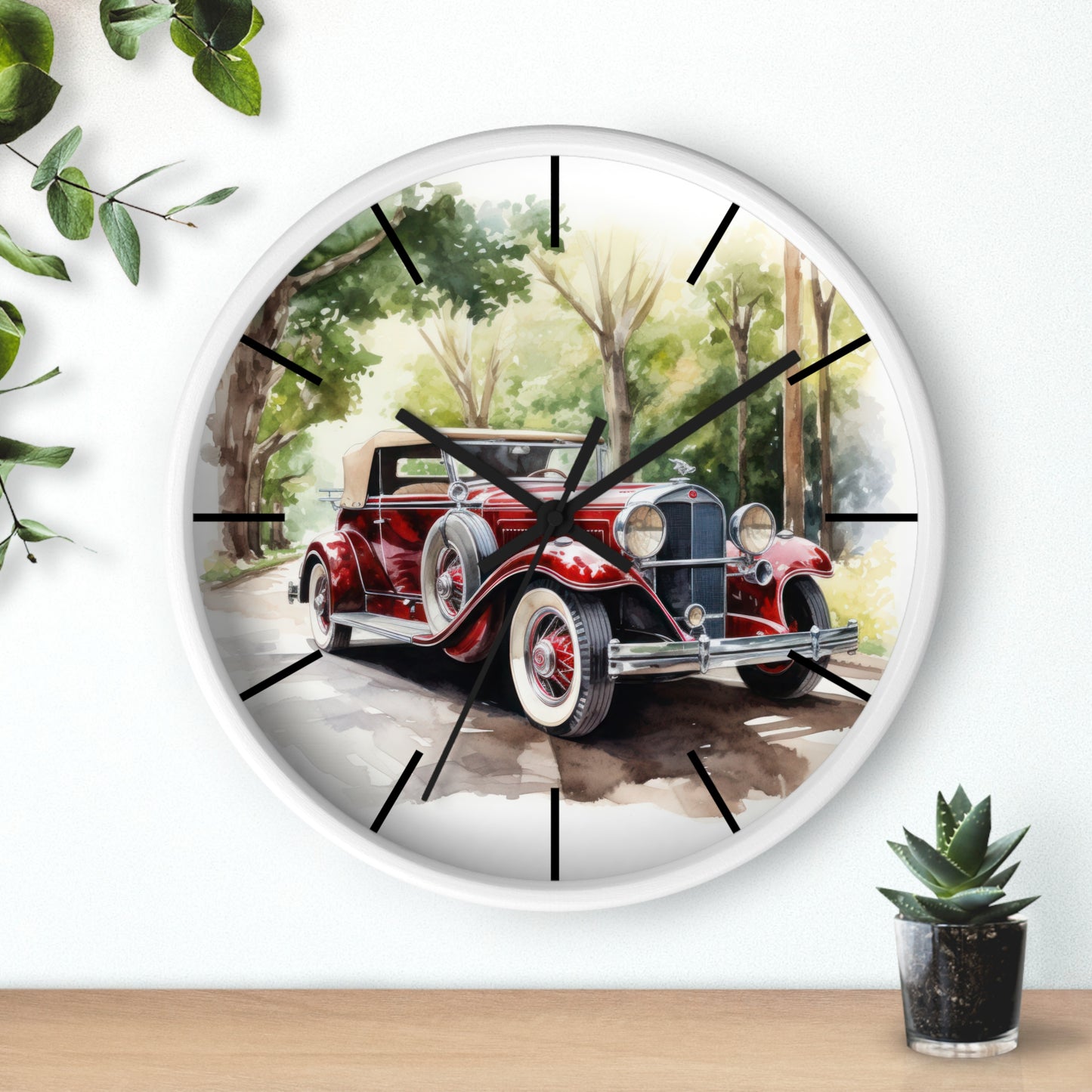 Classic Car Wall Clock - Vintage Automotive Home Office Decor