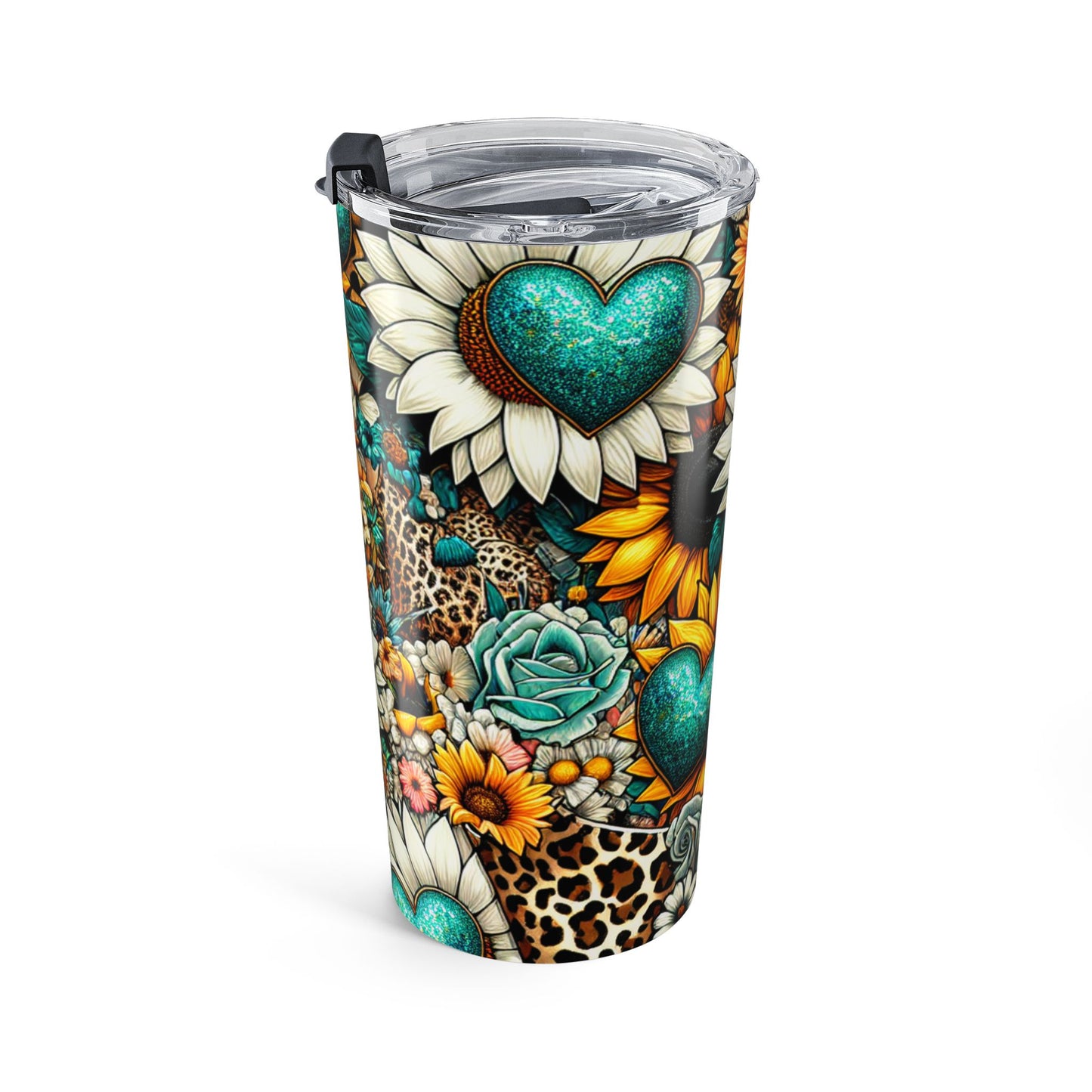 Colorful Sunflower Heart Tumbler 20oz - Mother's Day Gift