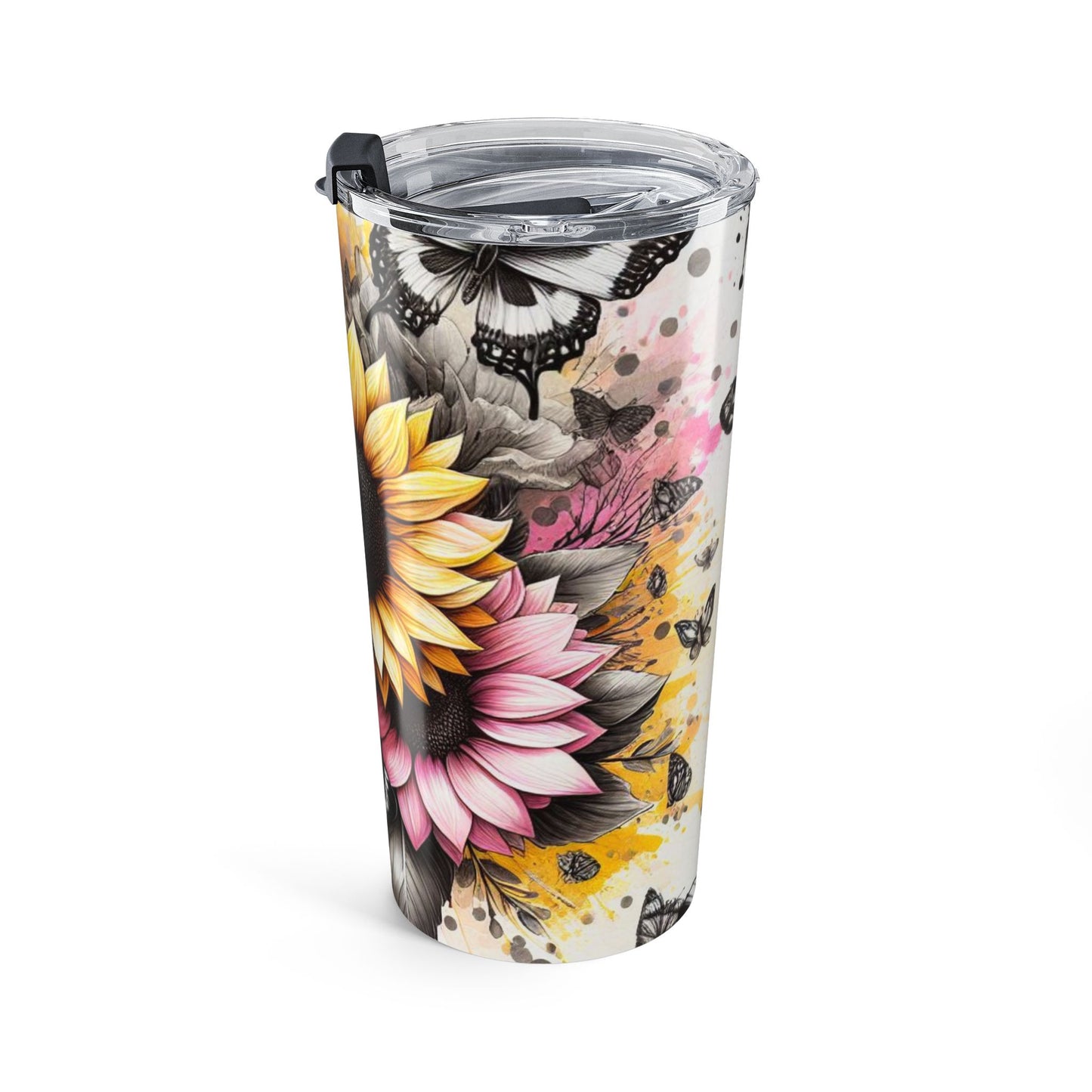 Sunflower Butterfly Tumbler 20oz - Nature Lover Gift