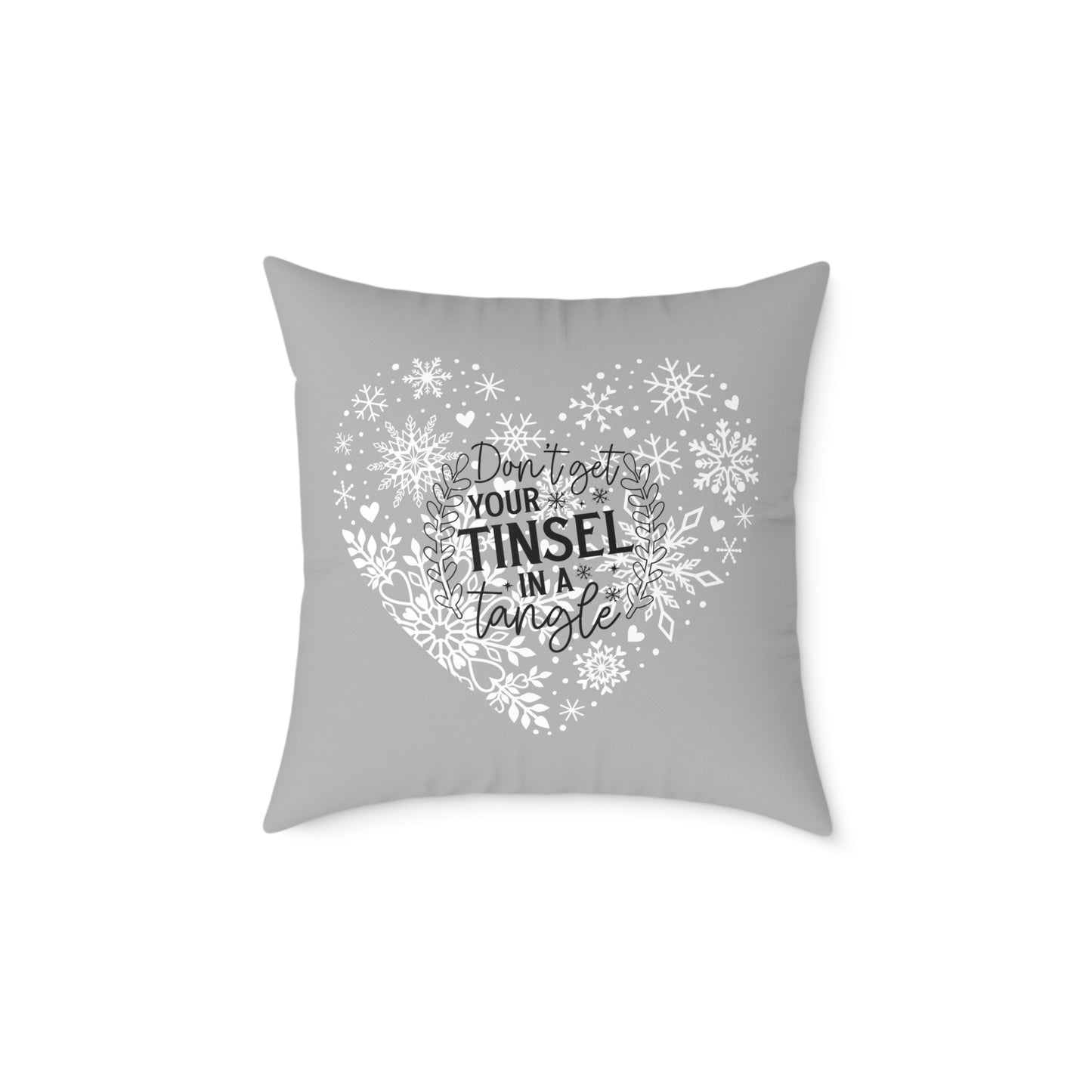 Holiday Funny Square Poly Canvas Pillow, Beautiful two-sided Holiday Decor. Holiday Humor for Home or Office, Accent for Any Room