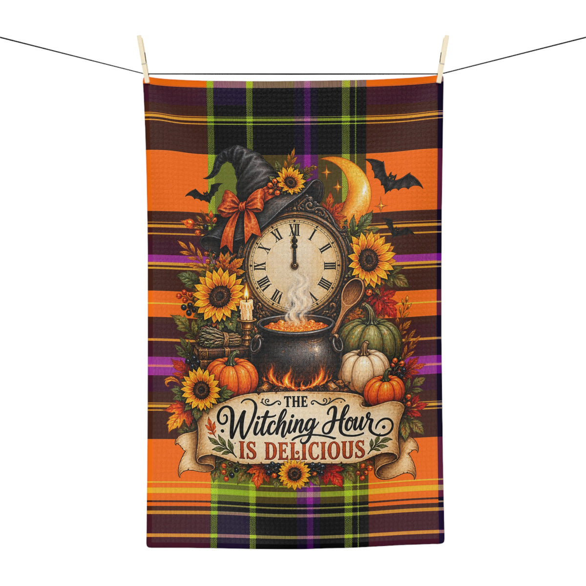 Witching Hour Is Delicious Halloween Microfiber Tea Towel