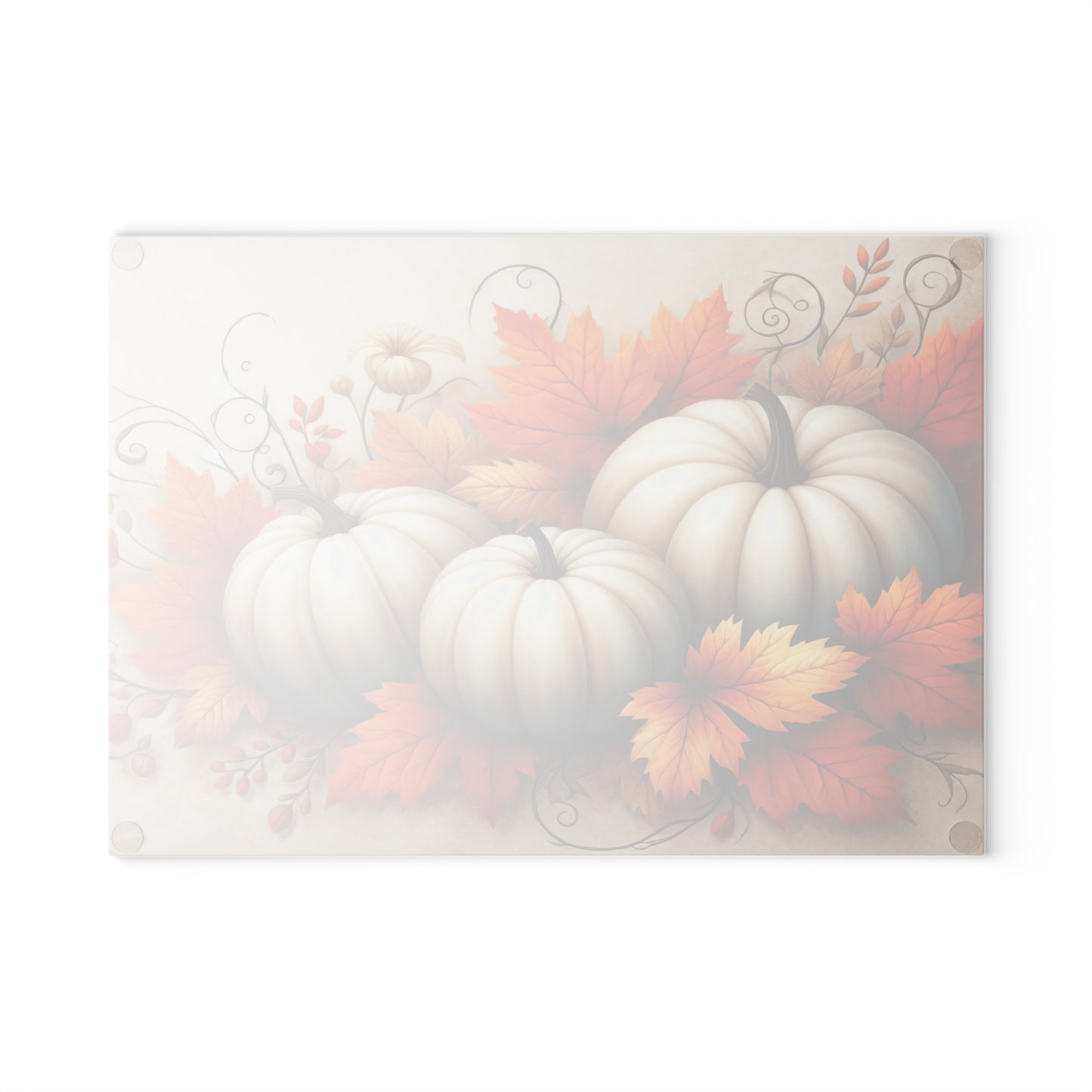 Autumn Pumpkin Glass Cutting Board