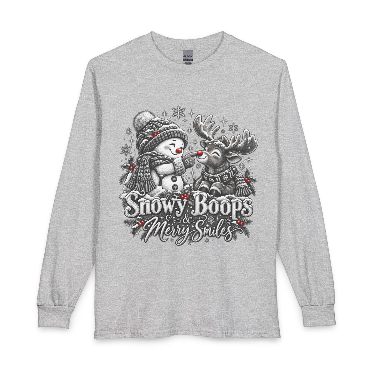 Snowy Boops Merry Smiles Christmas Long Sleeve T-Shirt