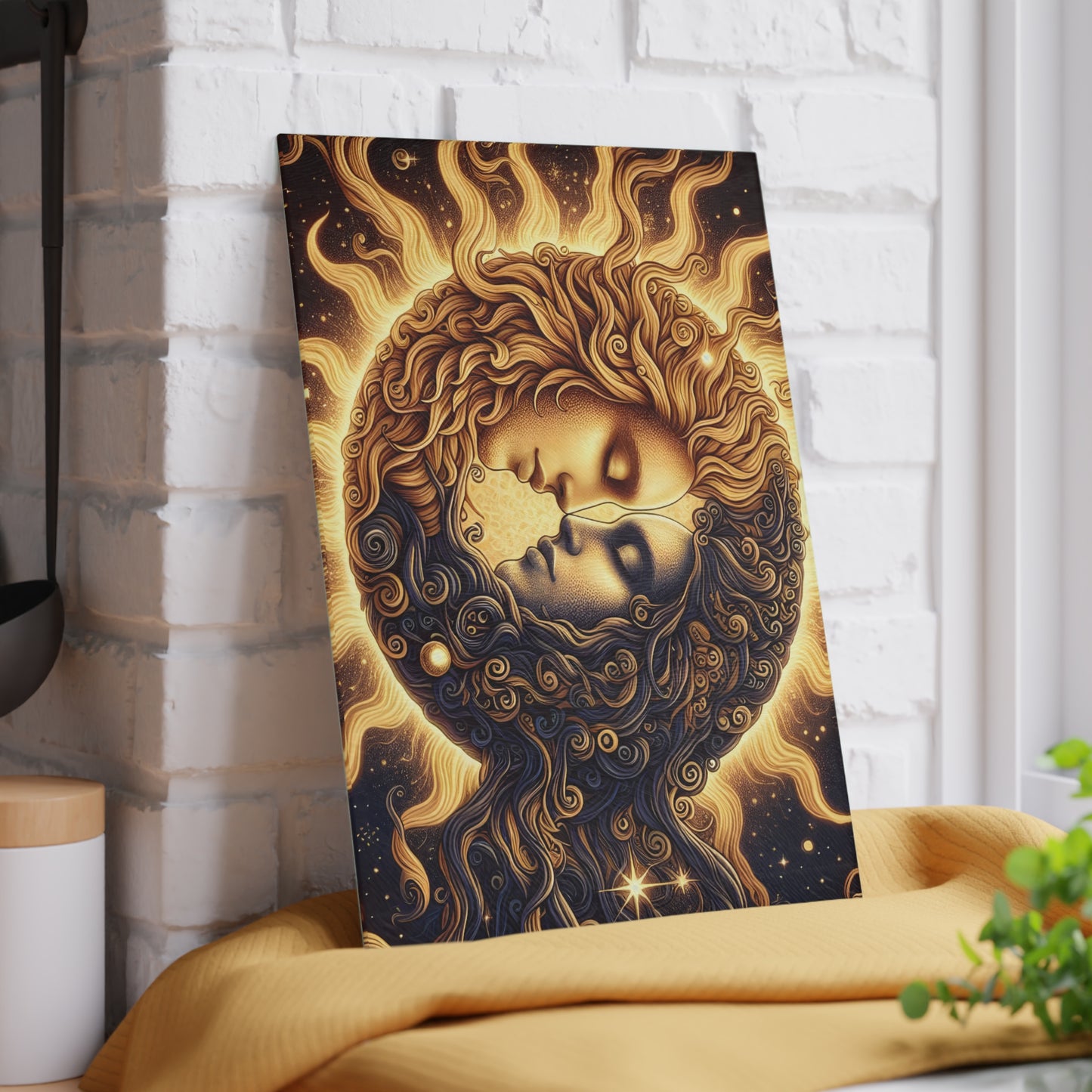 Celestial Sun & Moon Glass Cutting Board