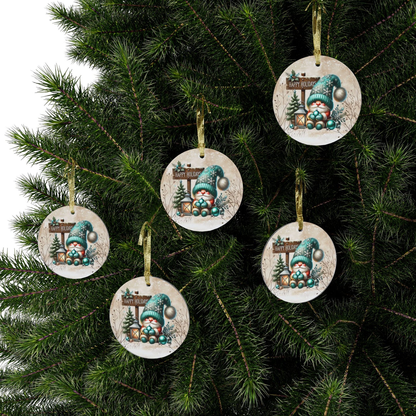 Holiday Acrylic Ornaments with Cheerful Christmas Gnome Design Decor