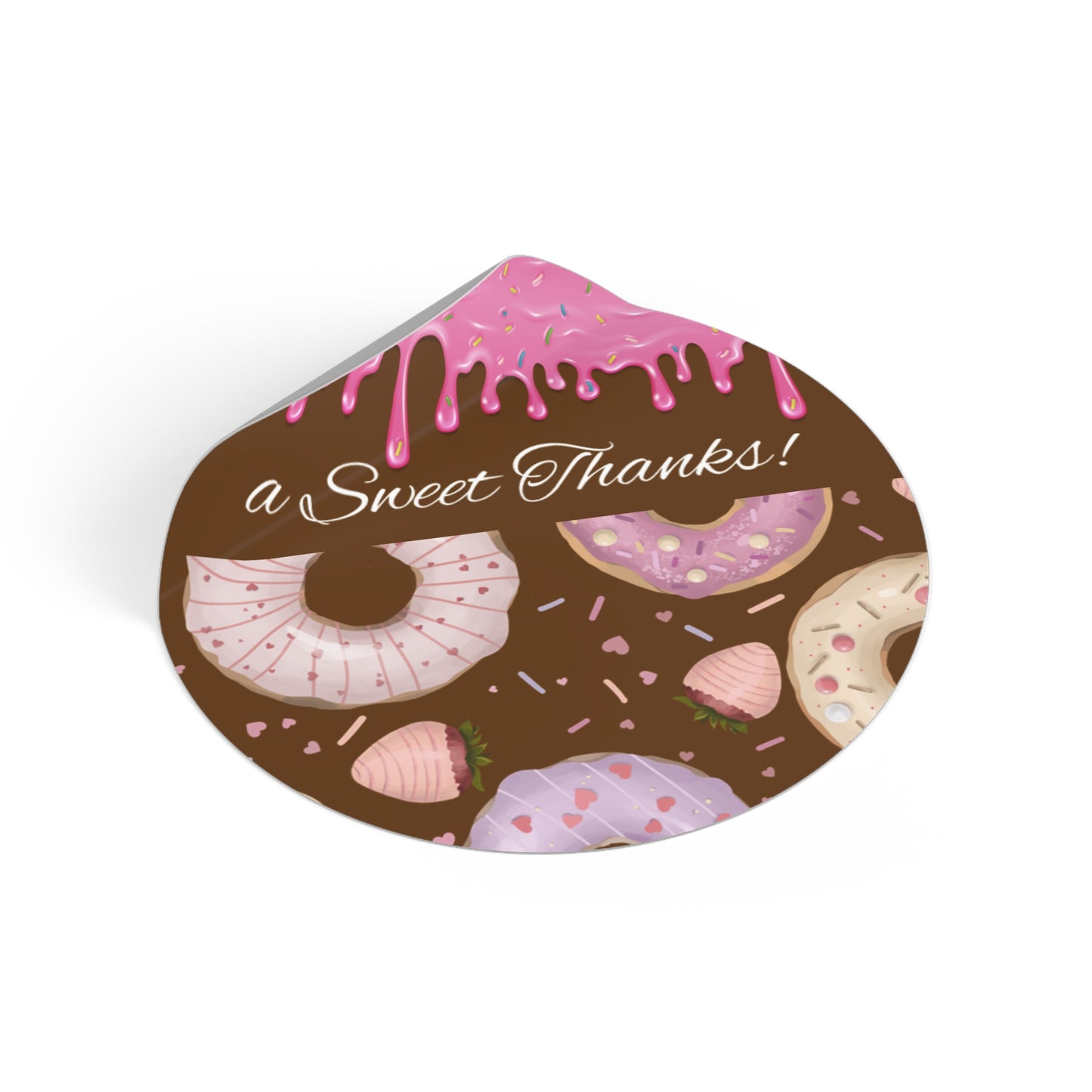Custom Delightful Donut Vinyl Stickers, Sweet Thank You Labels, Party Favors, Custom Stickers for Gifts, Cute Decor for Celebrations, Goody bags