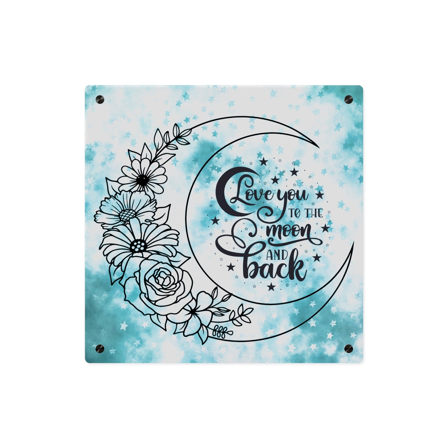 Starry Love You To The Moon And Back Acrylic Wall Art Panel, Beautiful Decor for Any Room, Accent for Any Room, Great Gift Idea for Any Occasion
