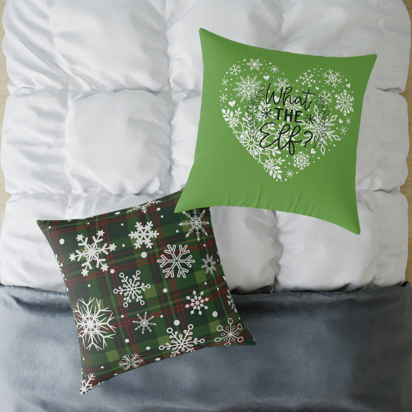 Holiday Humor Square Poly Canvas Pillow, Beautiful Two-Sided Holiday Decor, Holiday Accent for Home or Office, Accent for Any Room