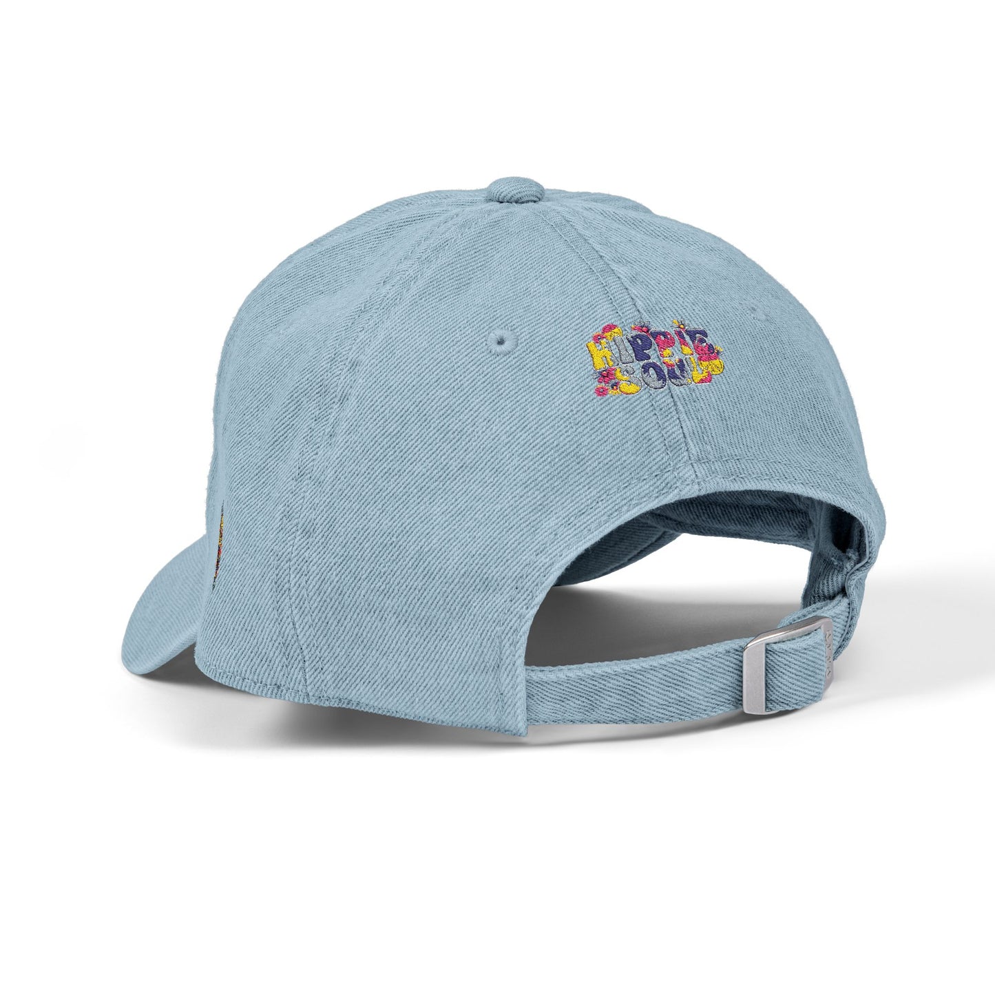 Embroidered Denim Hat - 'Hippie Soul' Adjustable Cap