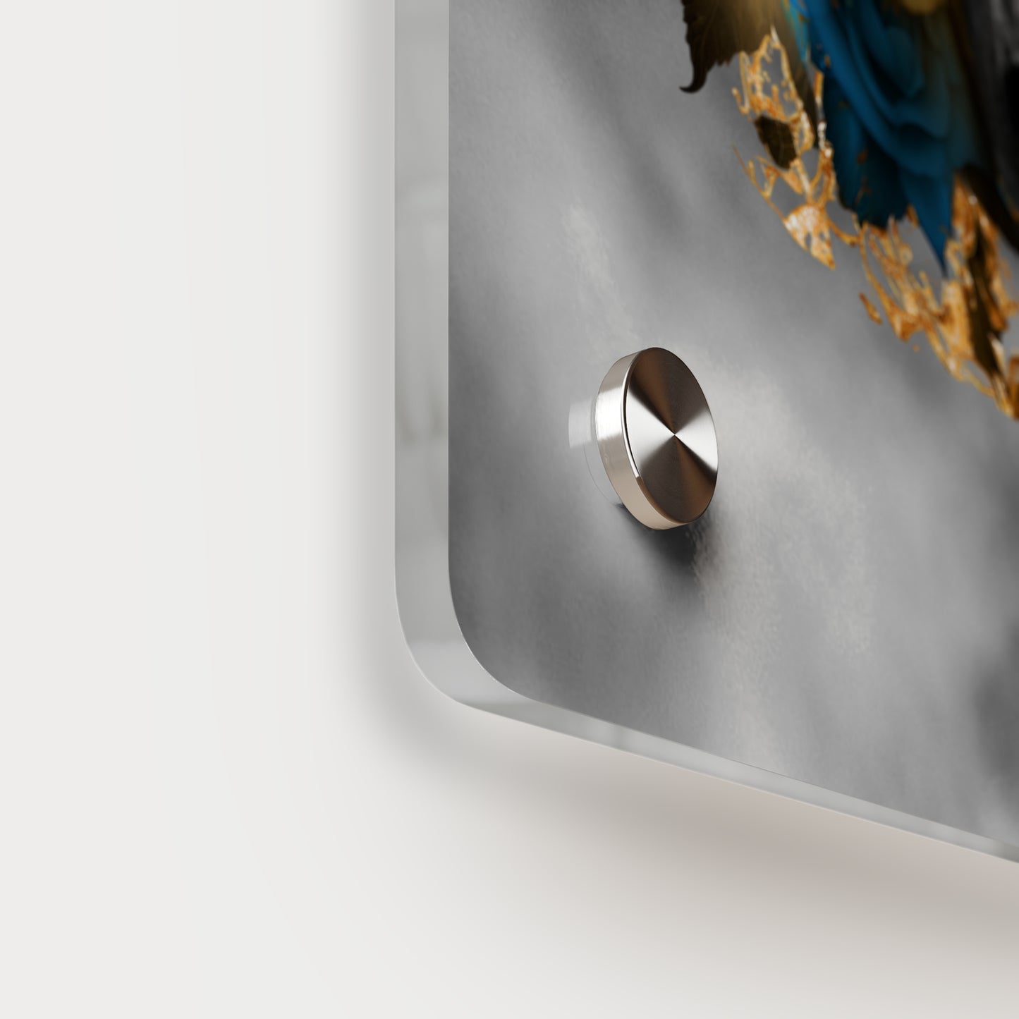 Lively Wolf Acrylic Wall Art Panel - Blue Roses Decor