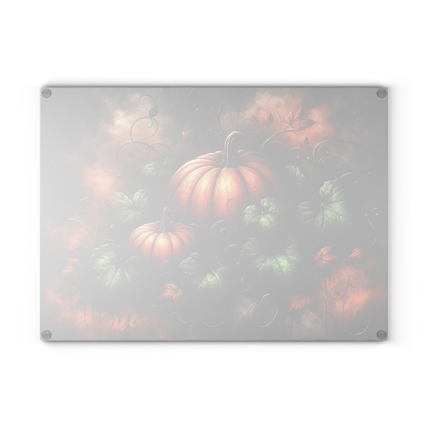Autumn Pumpkins Glass Cutting Board