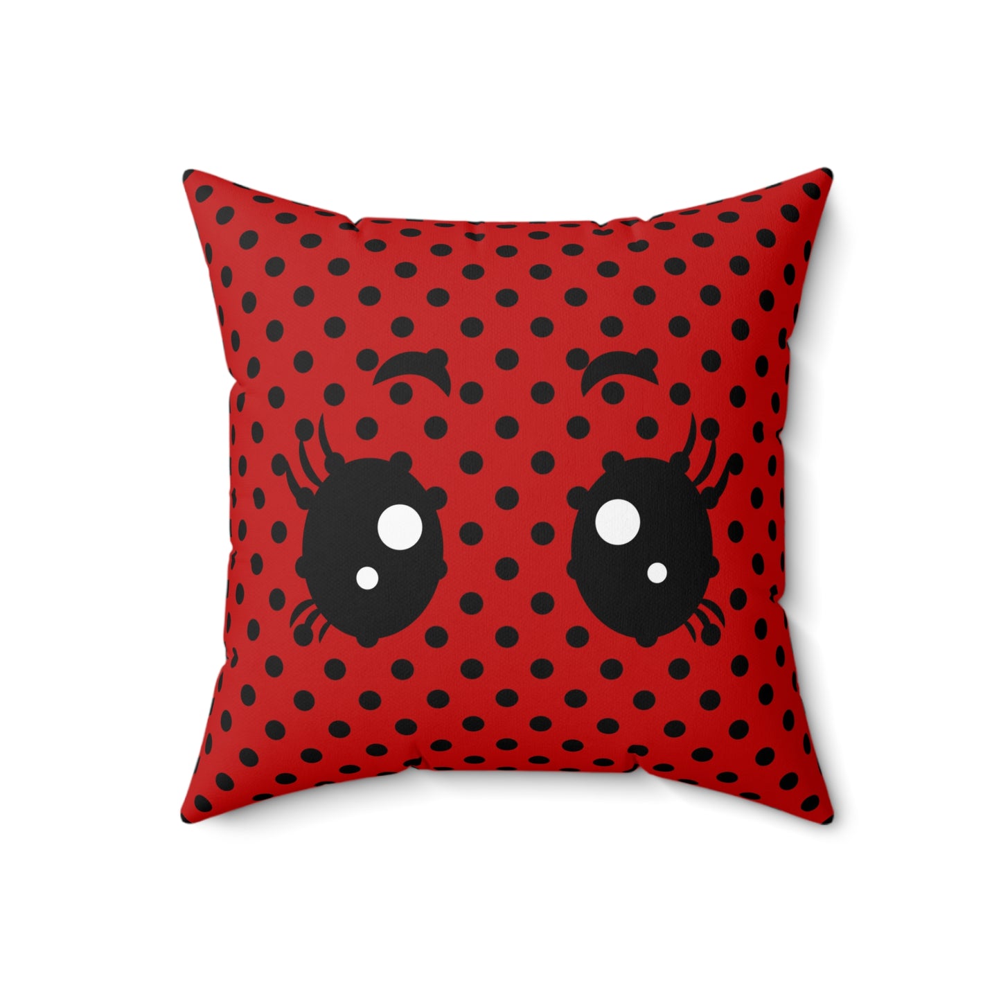 Decorative Spun Polyester Square Pillow, Cute Ladybug Pillow Decor for Home or Office, Stylish Accent for Any Room for Anyone