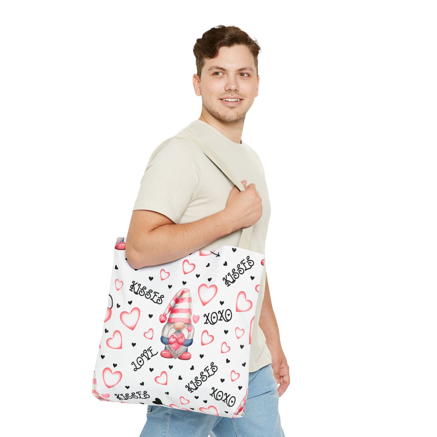 Romantic Love Gnome Tote Bag - Whimsical Valentine Gift for Gnome Lovers